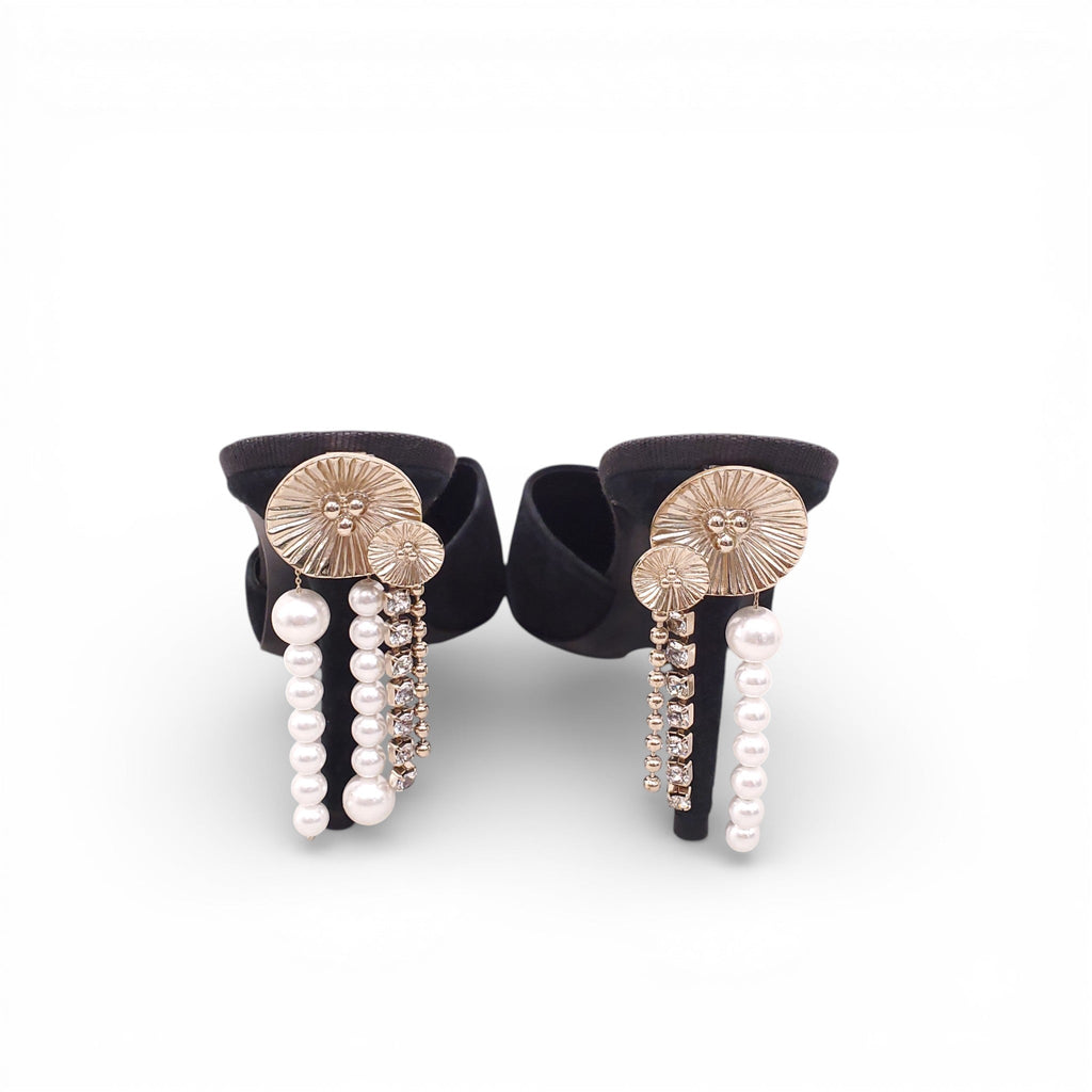 MAGDA BUTRYM SUEDE MULES WITH PEARL DETAIL - SIZE 37