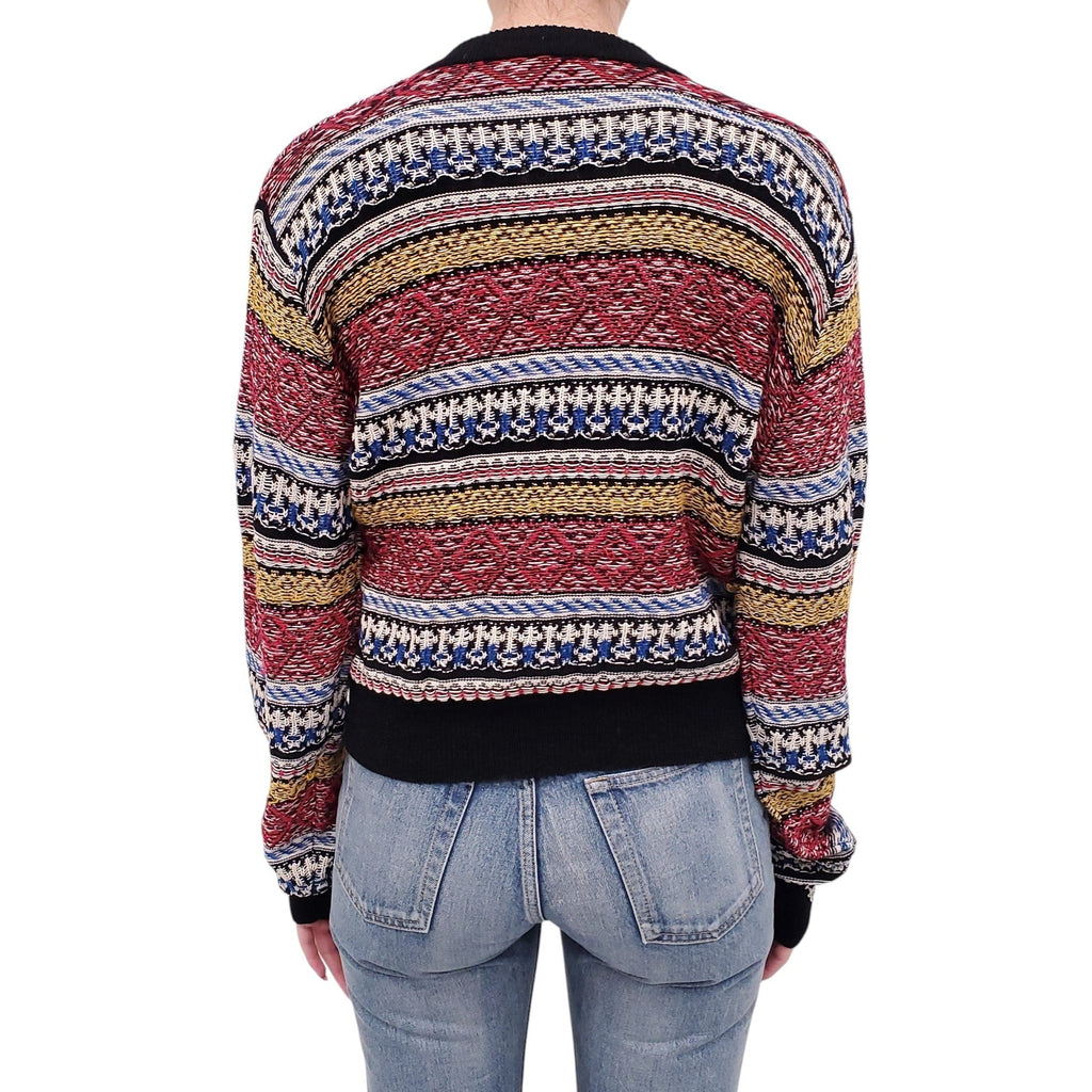 SAINT LAURENT MULTICOLOUR KNIT CARDIGAN - SIZE L