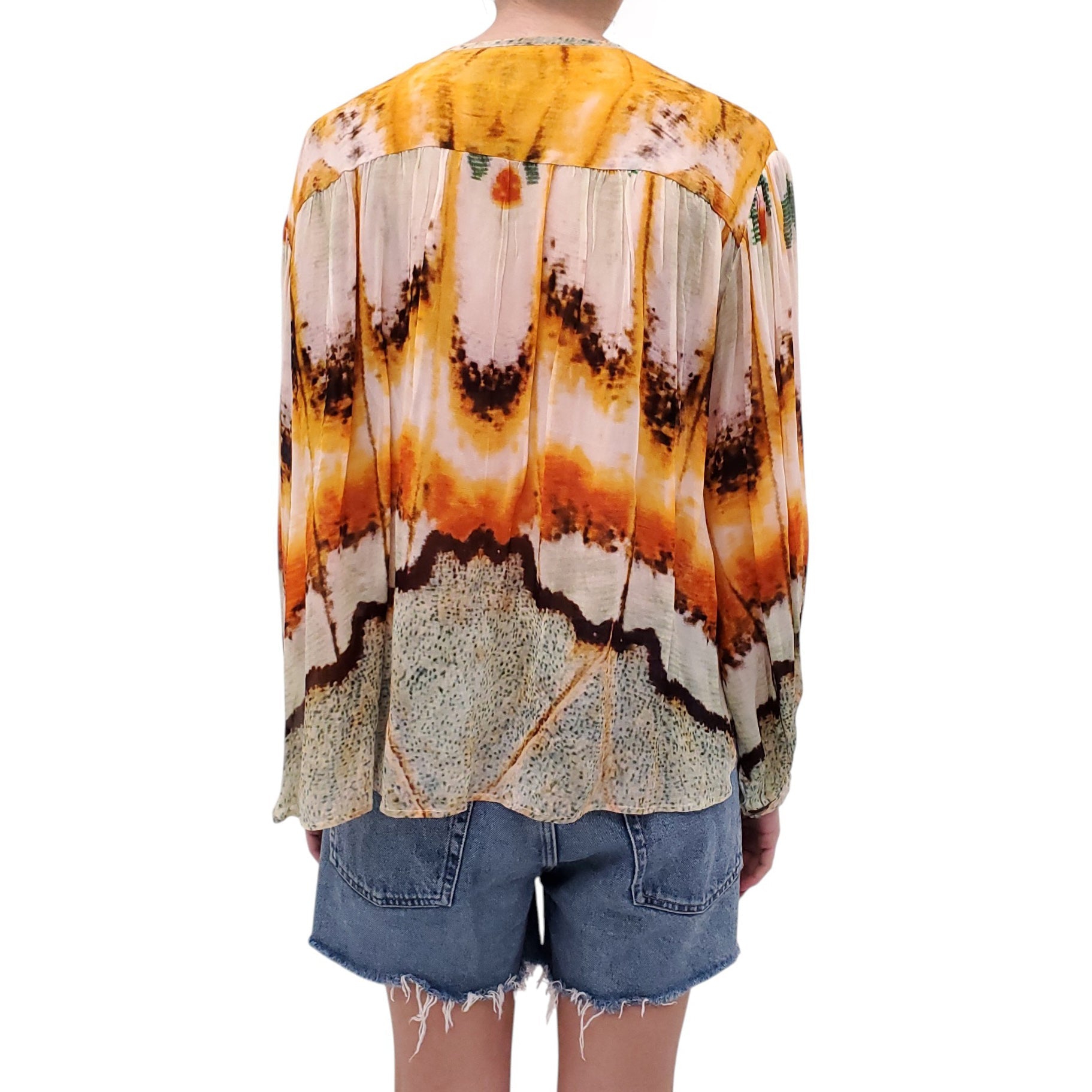 CHUFY PATTERNED VISCOSE BLOUSE - SIZE S