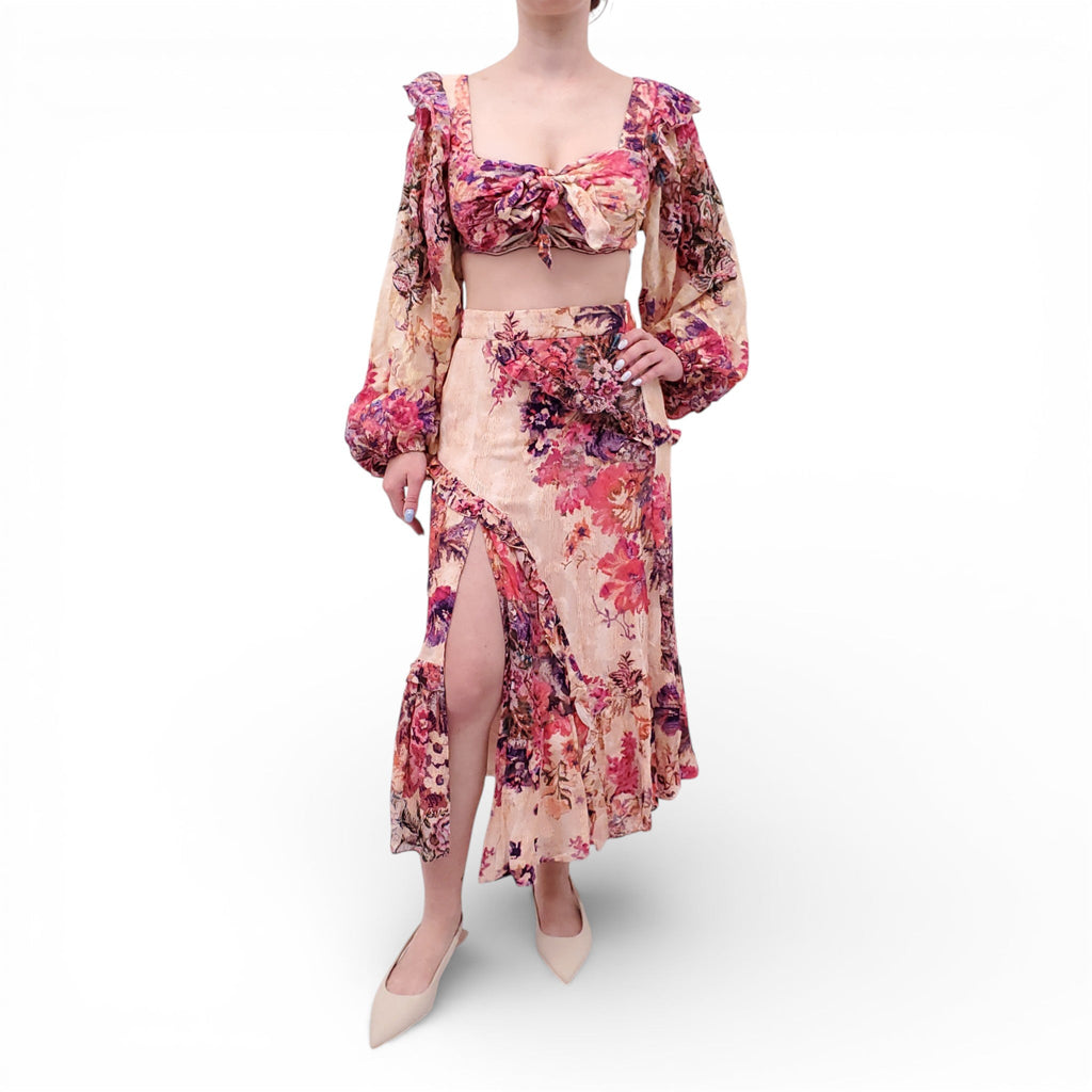 HEMANT & NANDITA FLORAL PRINT SKIRT SET - SIZE M