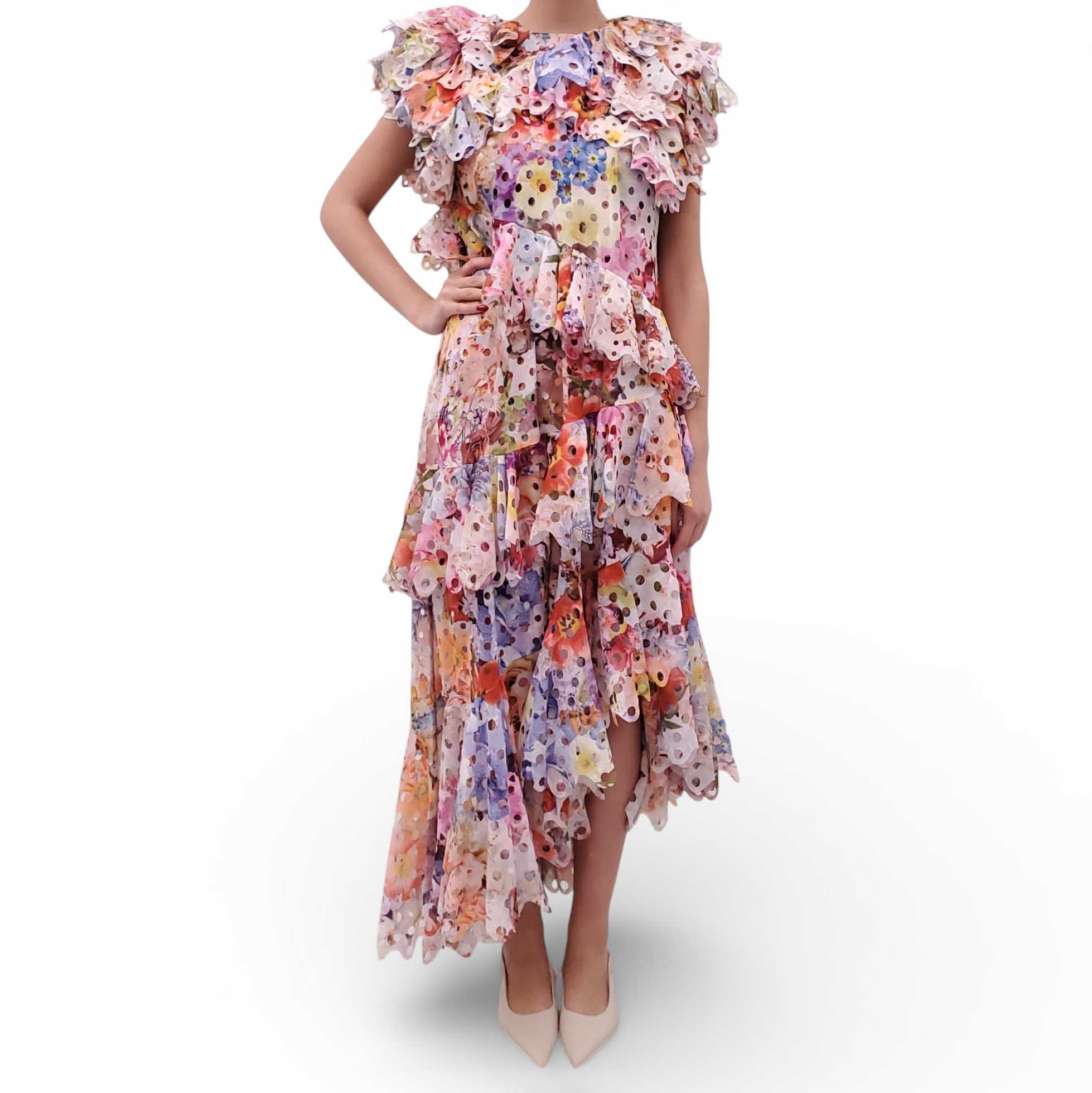 ZIMMERMANN 'PRIMA FRILL' RUNWAY GOWN - SIZE 1 (US 6)