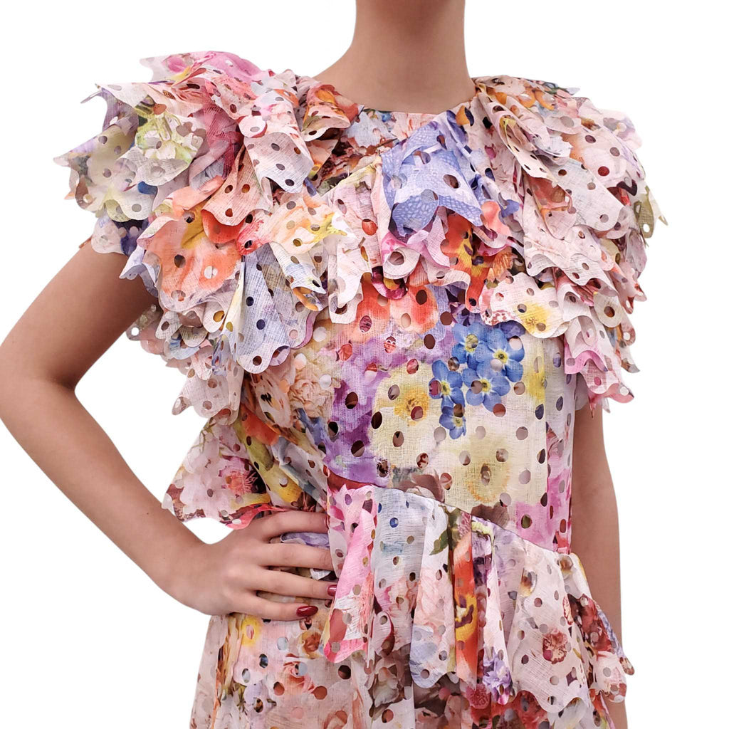 ZIMMERMANN 'PRIMA FRILL' RUNWAY GOWN - SIZE 1 (US 6)