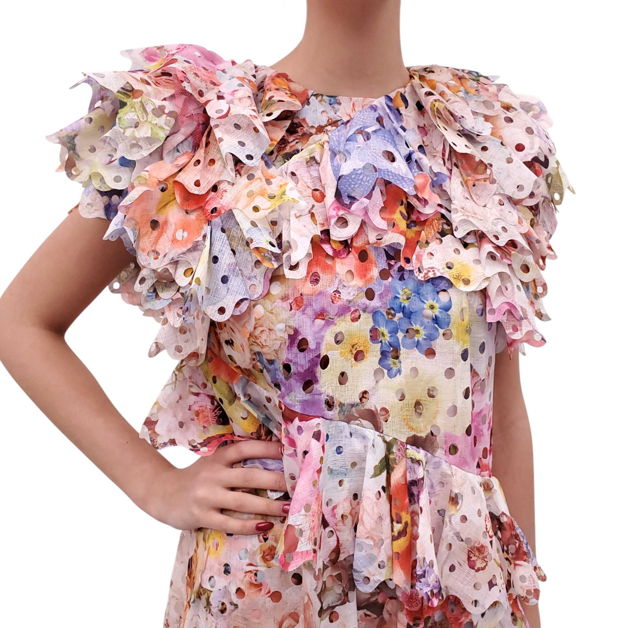ZIMMERMANN 'PRIMA FRILL' RUNWAY GOWN - SIZE 1 (US 6)