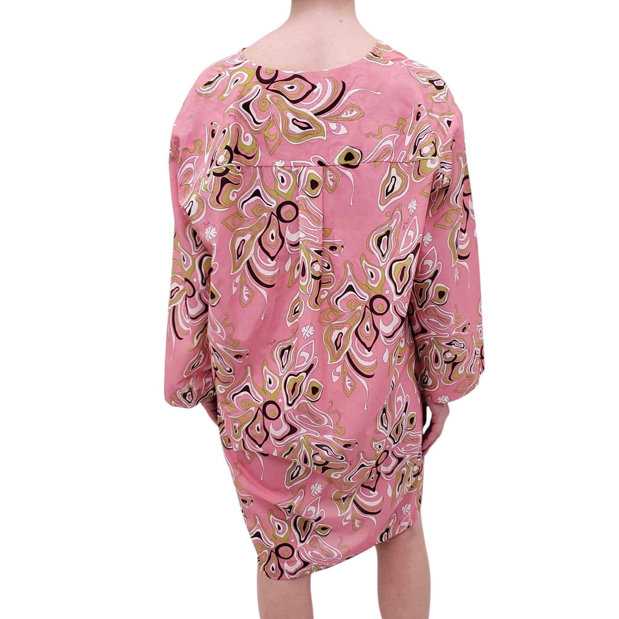 EMILIO PUCCI PINK COTTON RAYON COVER UP DRESS - SIZE 12