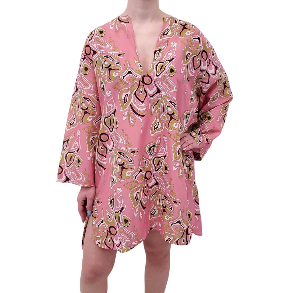 EMILIO PUCCI PINK COTTON RAYON COVER UP DRESS - SIZE 12