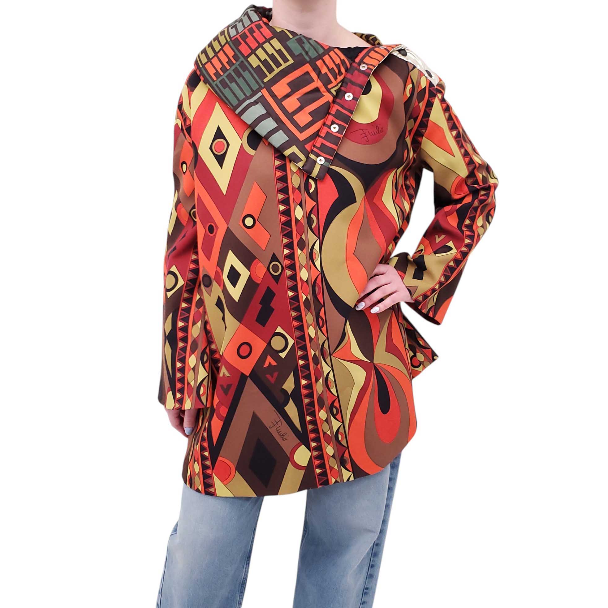 EMILIO PUCCI CREPE AND SATIN OVERCOAT DRESS - SIZE 38 (OVERSIZED)