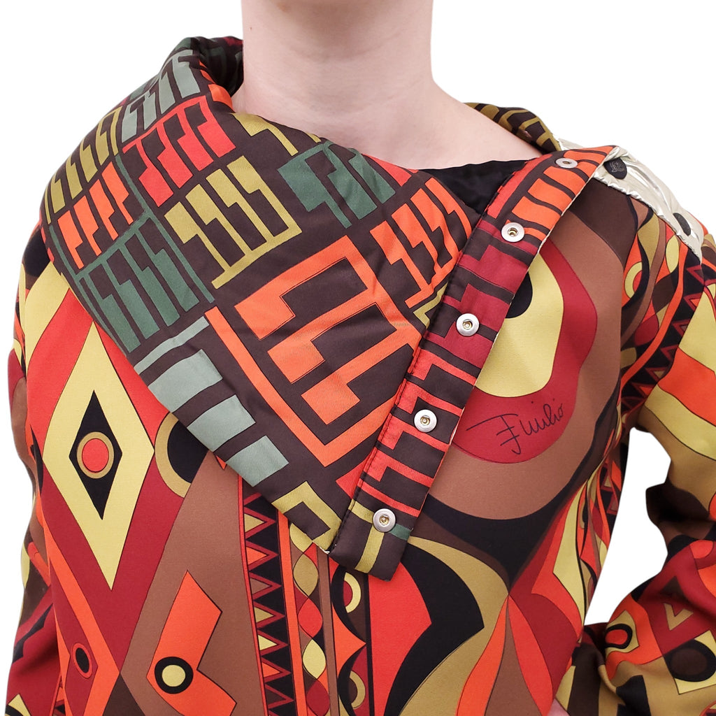 EMILIO PUCCI CREPE AND SATIN OVERCOAT DRESS - SIZE 38 (OVERSIZED)