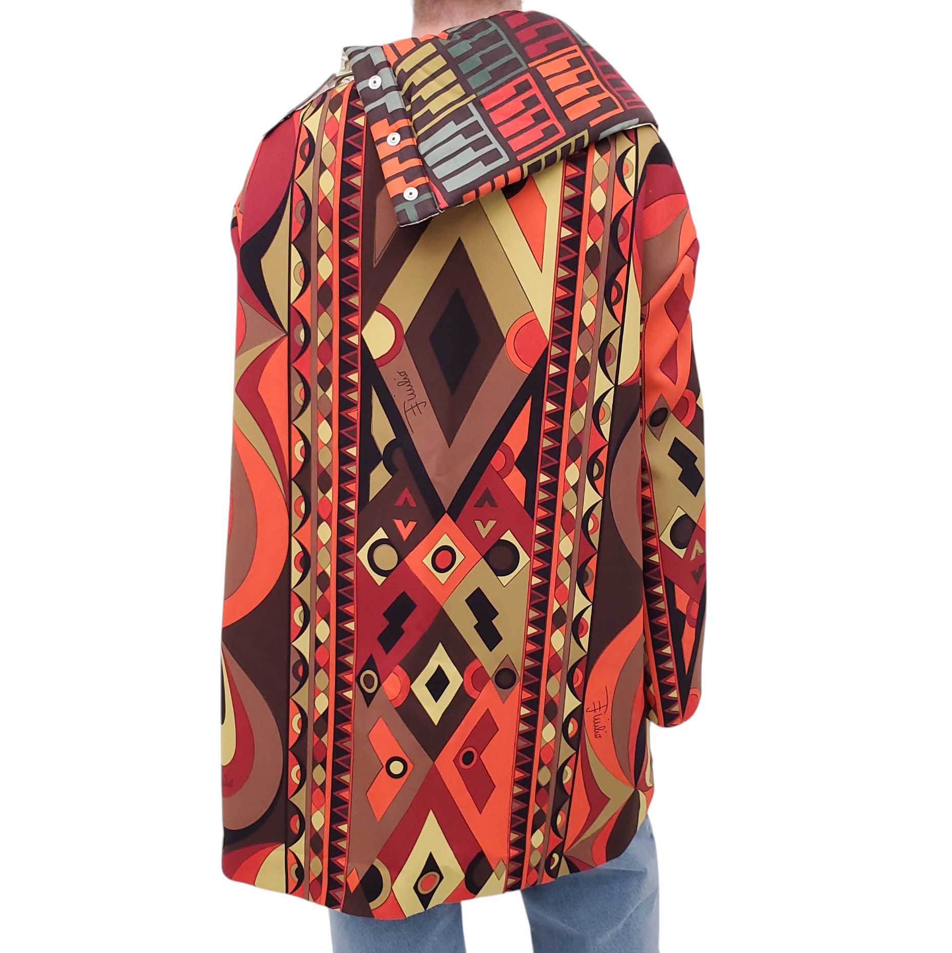 EMILIO PUCCI CREPE AND SATIN OVERCOAT DRESS - SIZE 38 (OVERSIZED)