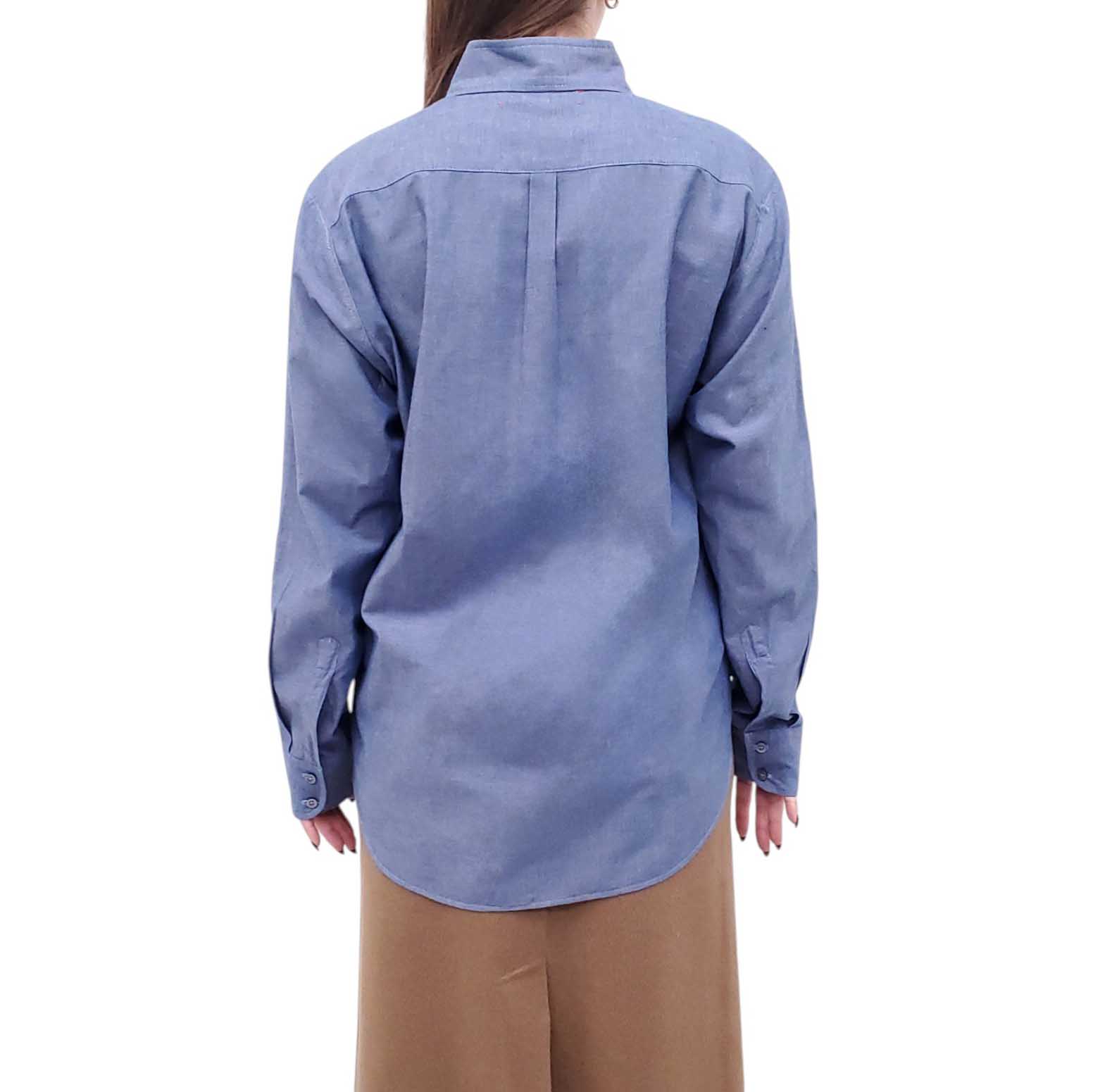 XIRENA DENIM EFFECT COTTON SHIRT - SIZE M