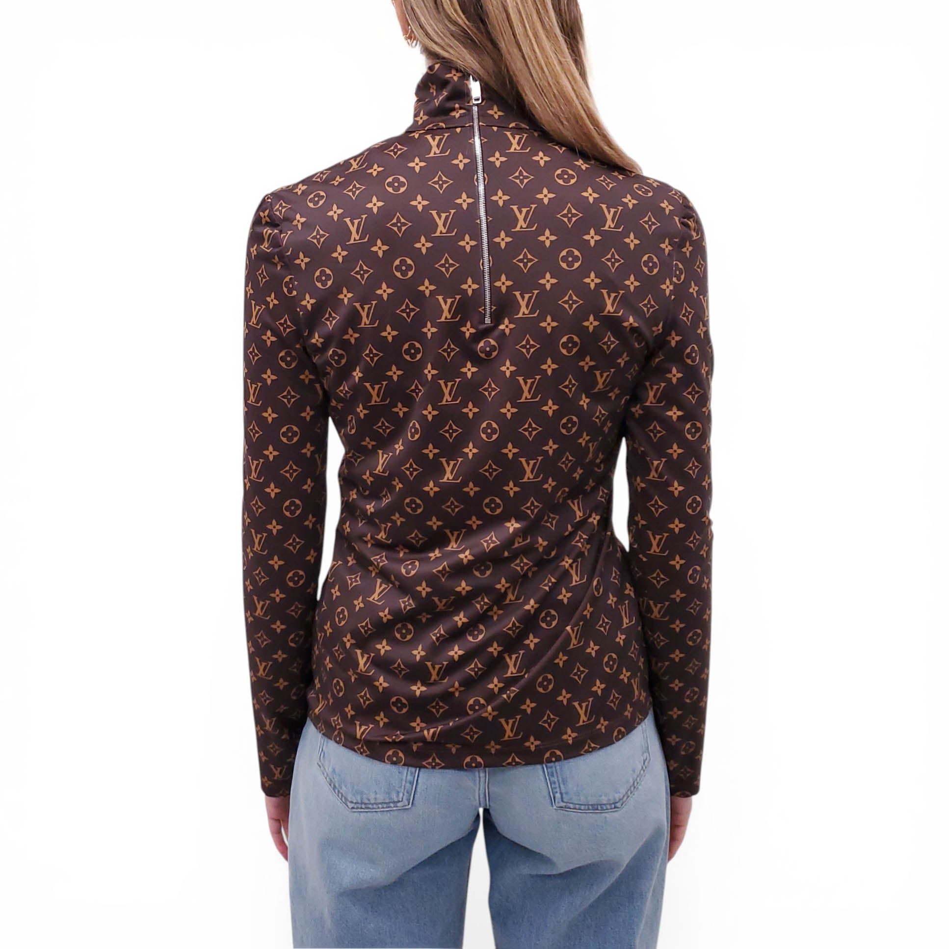 LOUIS VUITTON LOGO STRETCH TOP WITH ZIPPER - SIZE M