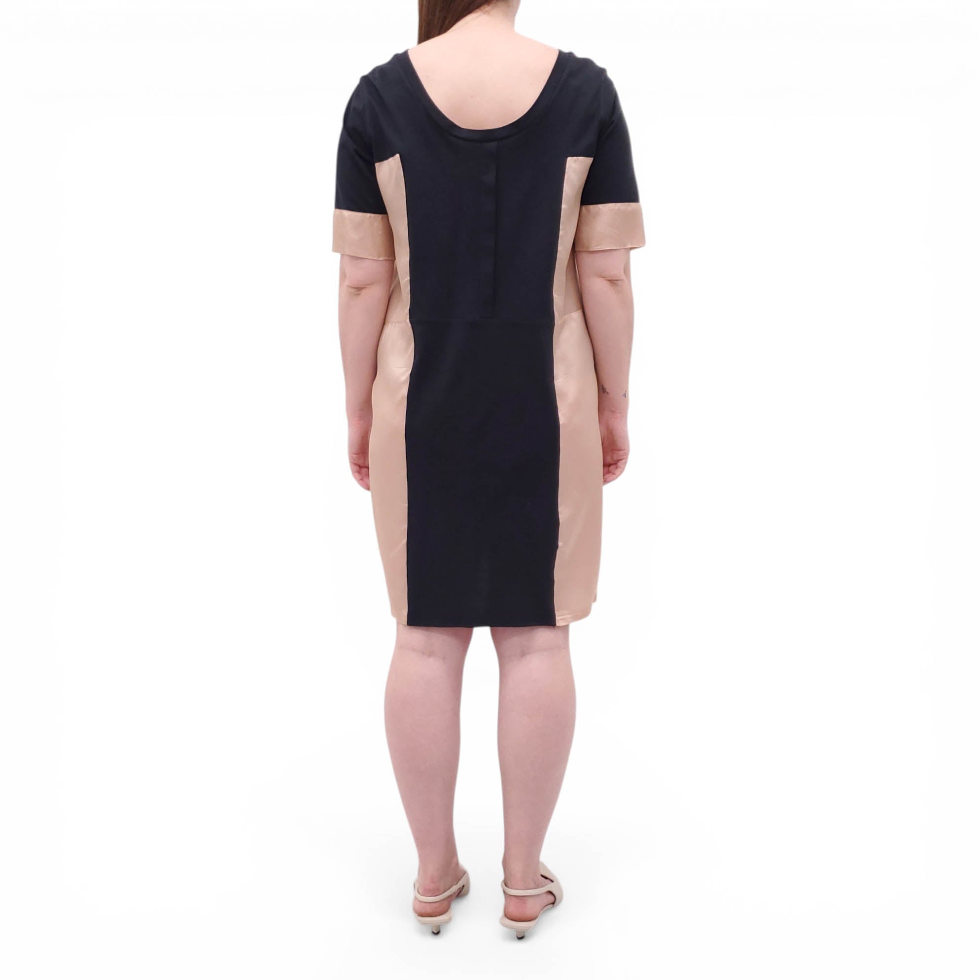 MARNI BLACK AND PEACH T-SHIRT DRESS - SIZE 44
