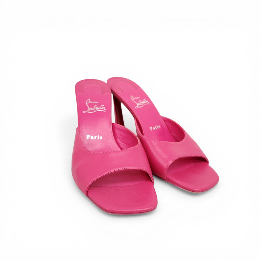 CHRISTIAN LOUBOUTIN HOT PINK CANDORA MULES - SIZE 39