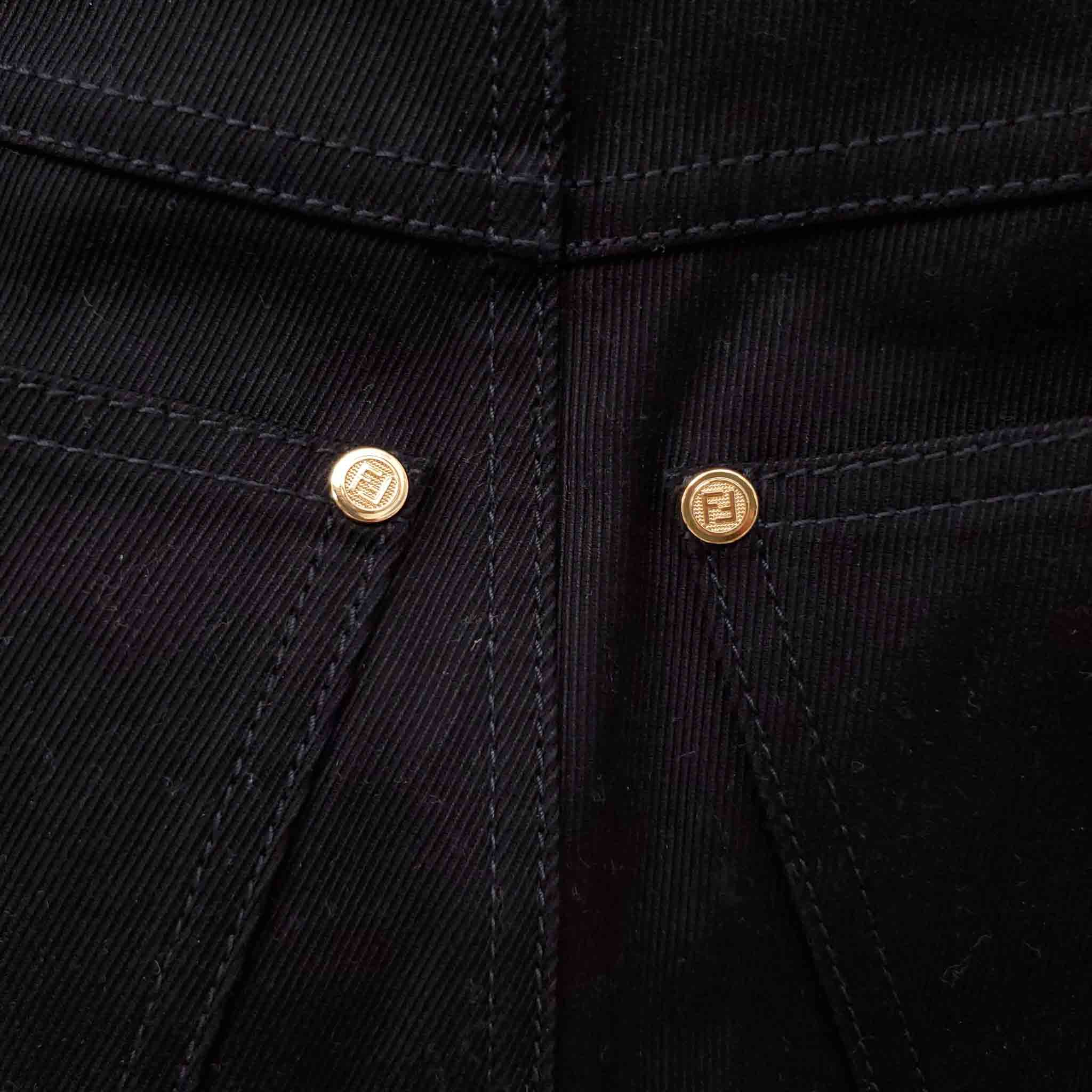 FENDI BLACK LOGO JEANS - SIZE 36