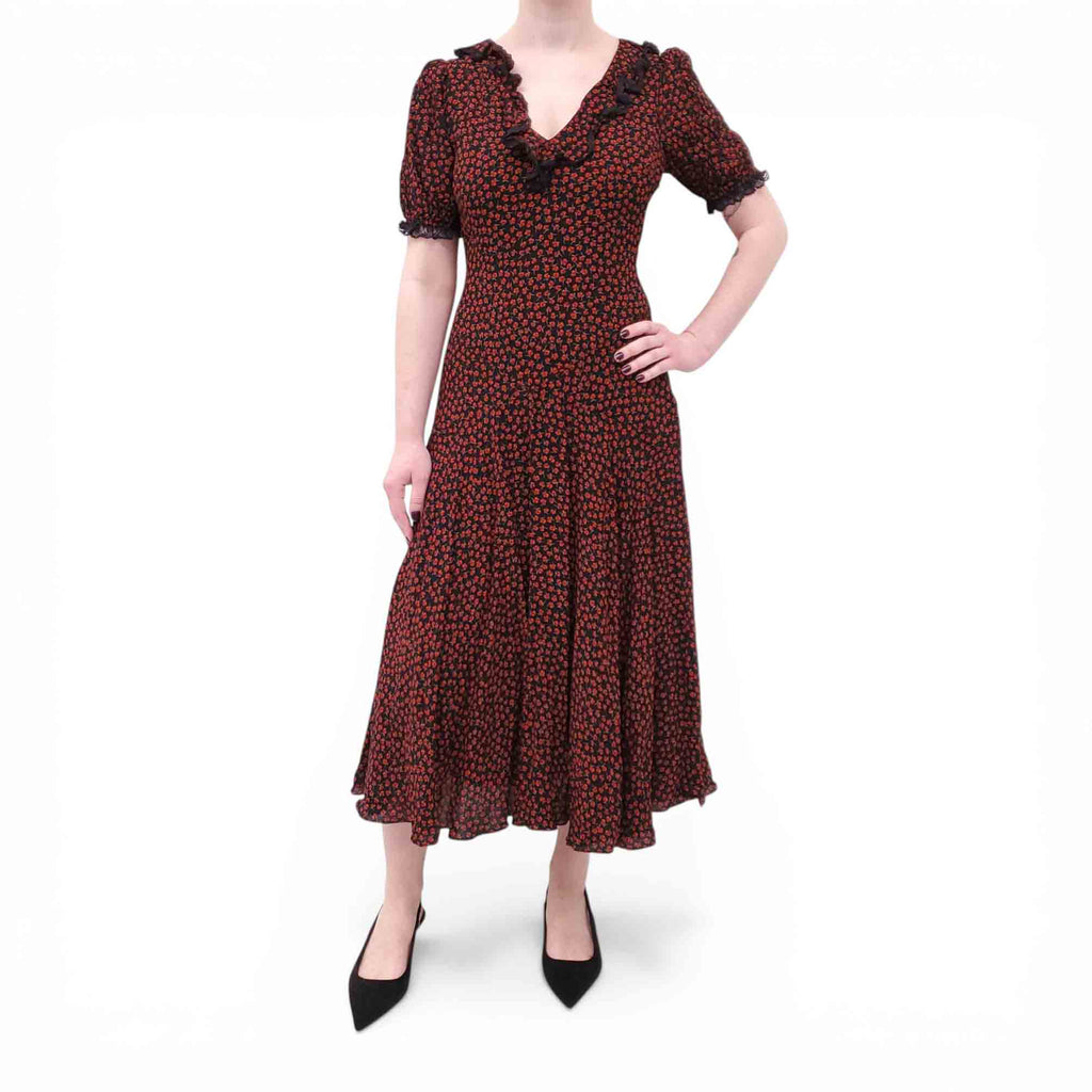 REFORMATION FLORAL LONG DRESS - SIZE 8