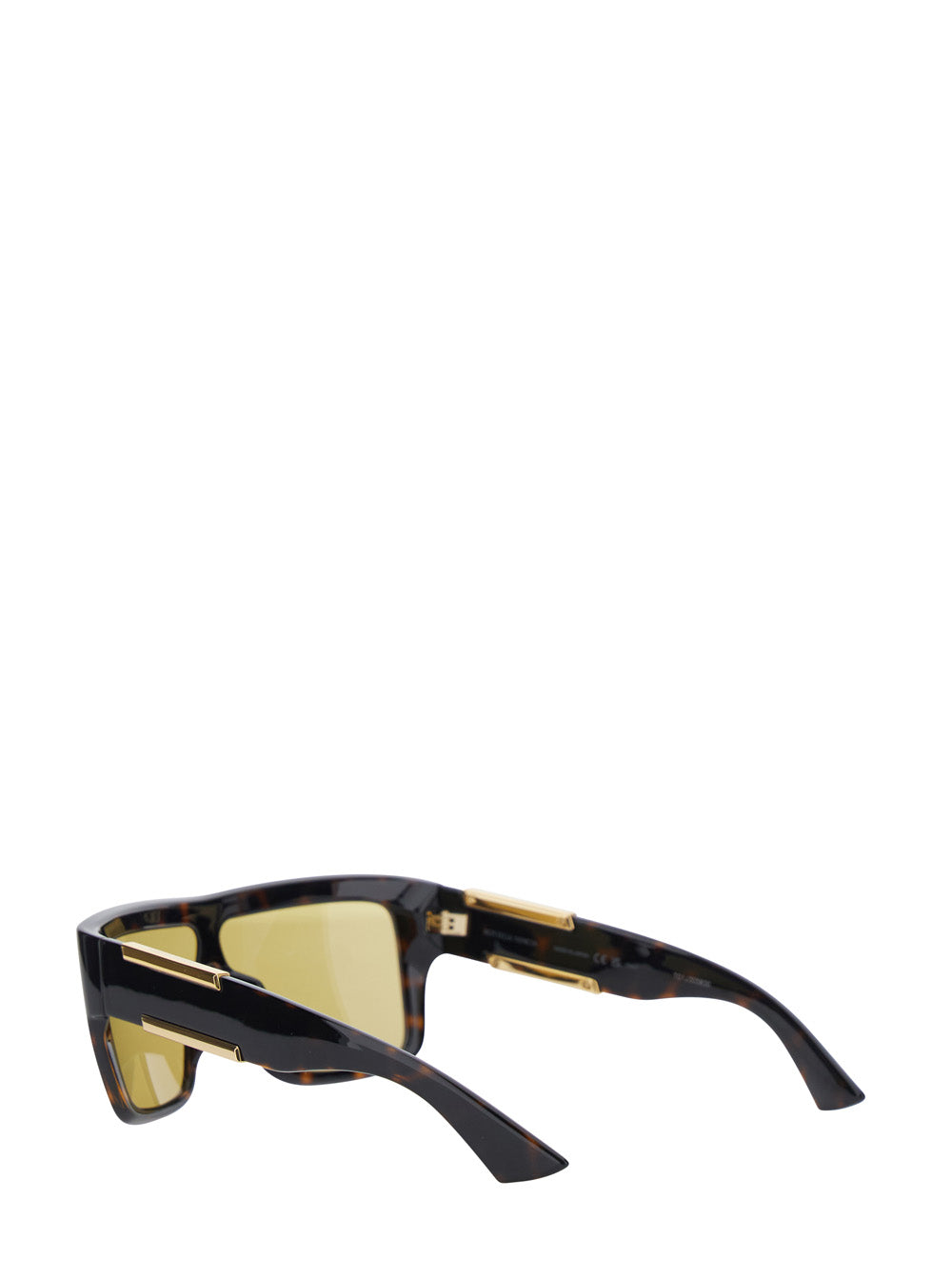 Bottega Veneta Women Brown Aviator Sunglasses With Square Lenses And Metal Plates On The Side In Plastic For Women