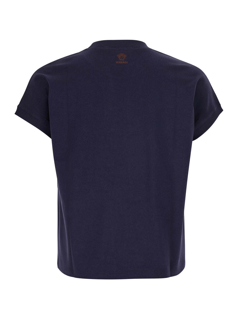 Versace Men Blue 'Vintage' T-Shirt With Round Neck And Front Logo For Men