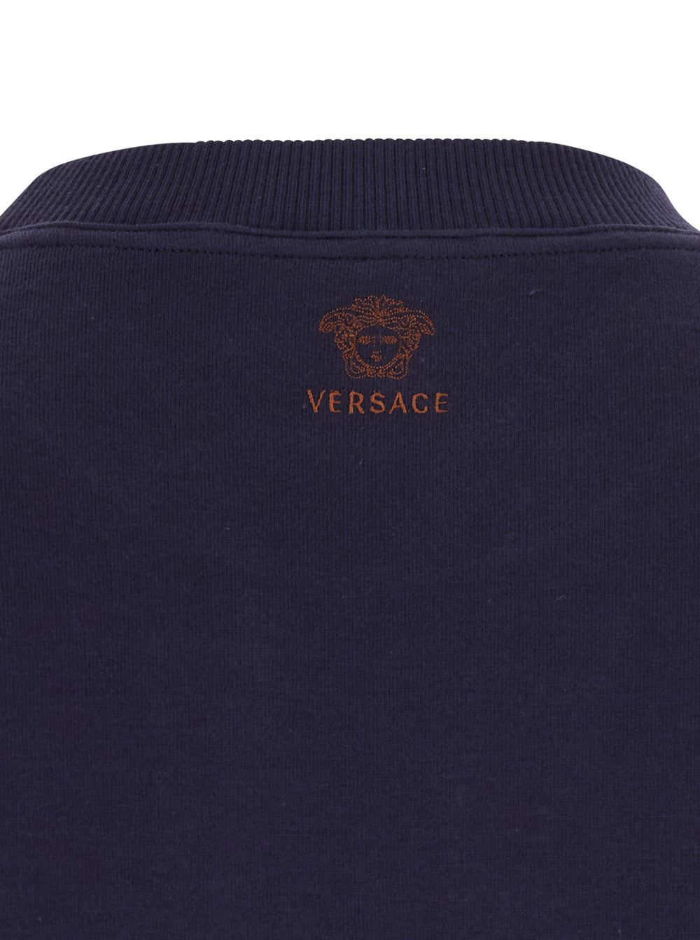 Versace Men Blue 'Vintage' T-Shirt With Round Neck And Front Logo For Men