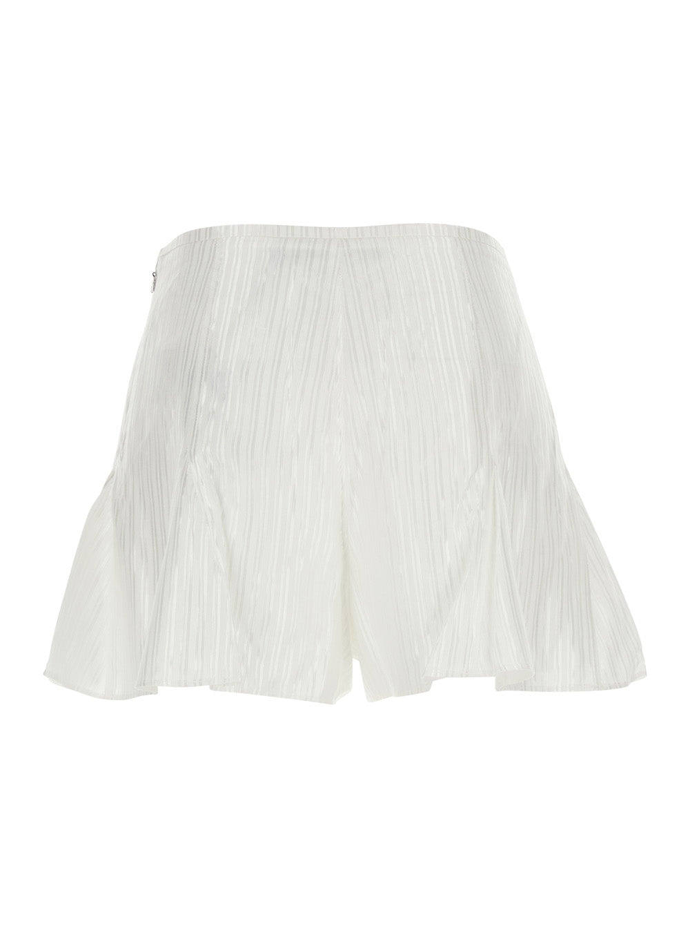 Rotate Women White Flowing Striped Shorts In Viscose And Cotton For Women