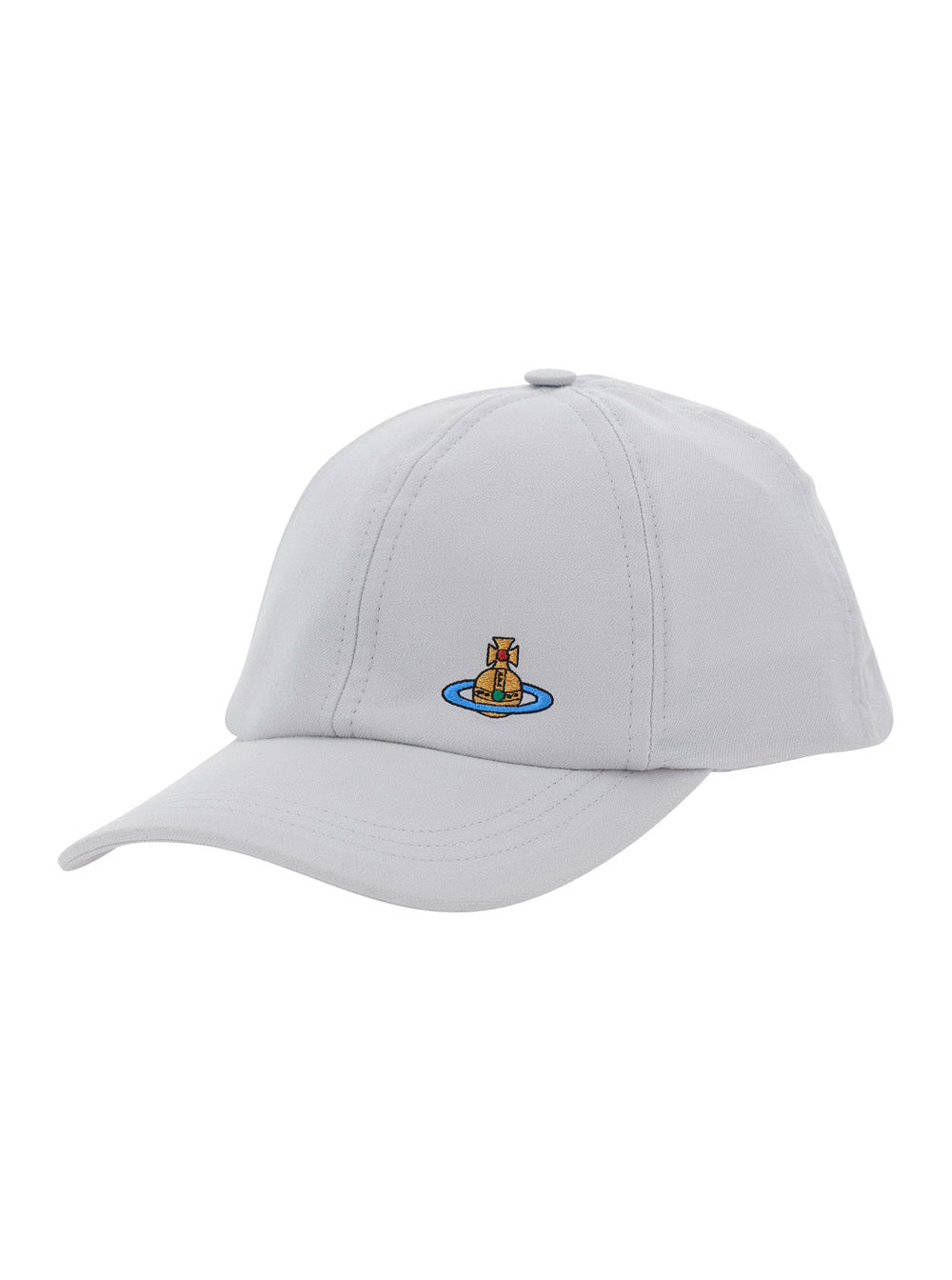 Vivienne Westwood Women White Baseball Cap With Orb Embroidery On The Front In Cotton For Women