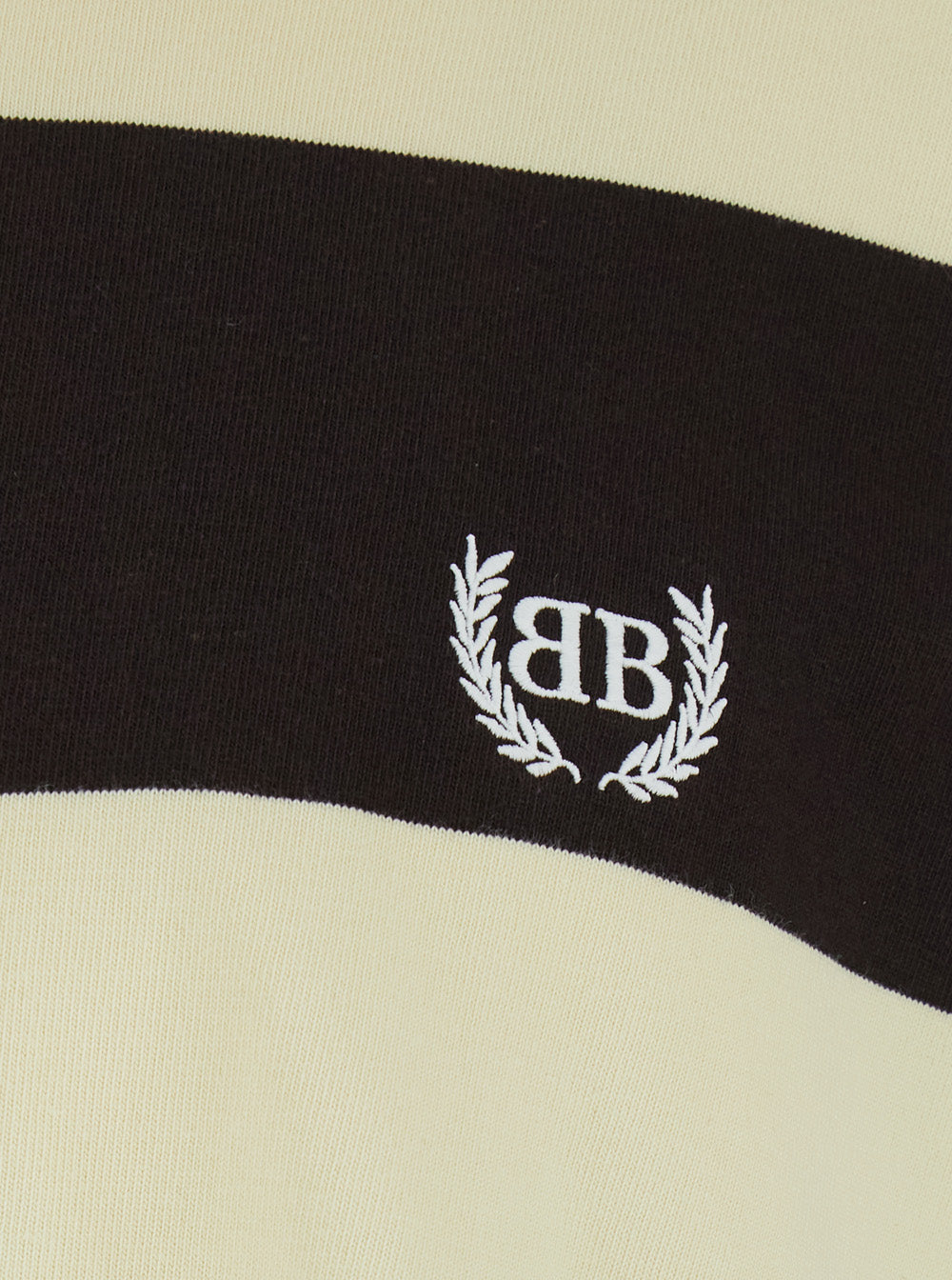 Balenciaga Men Brown Long Sleeve Polo Shirt With Logo Embroidery On The Front And All-Over Stripes In Cotton For Men