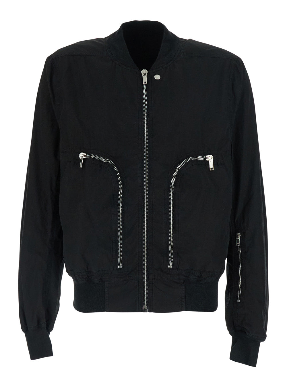 Drkshdw Men Black Bomber Jacket With Bomber Collar And Zip Pockets On The Front In Cotton For Men