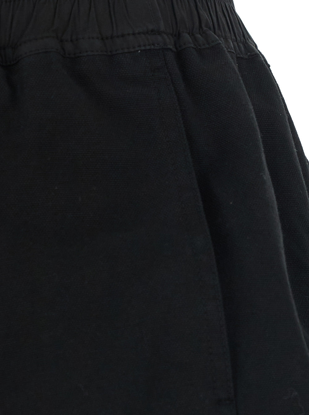 Drkshdw Men Black Shorts With Elasticated Drawstring Waist And Zip At The Back In Cotton For Men
