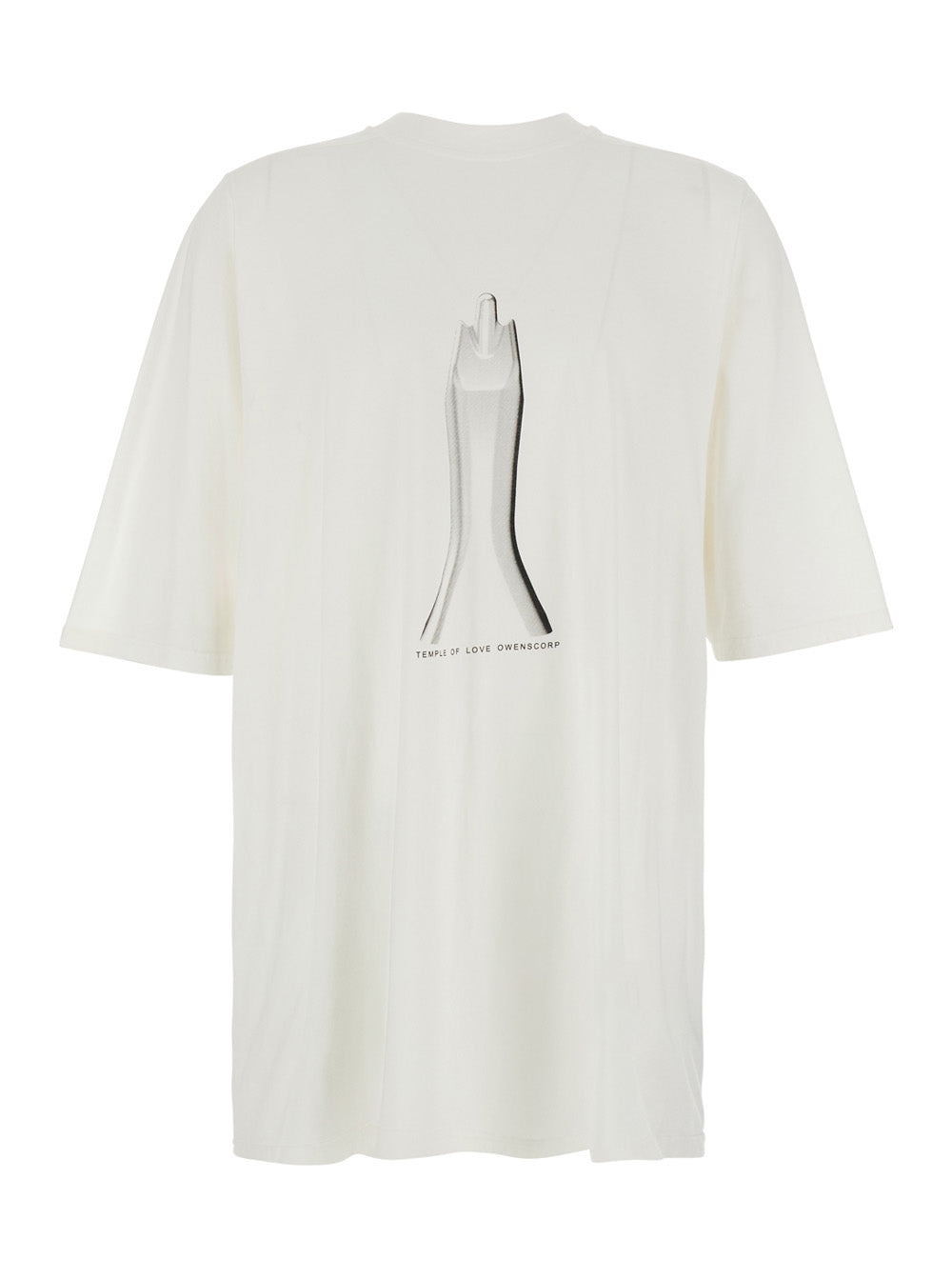 Drkshdw Men White Crew Neck T-Shirt With Maxi Print On The Front In Cotton For Men