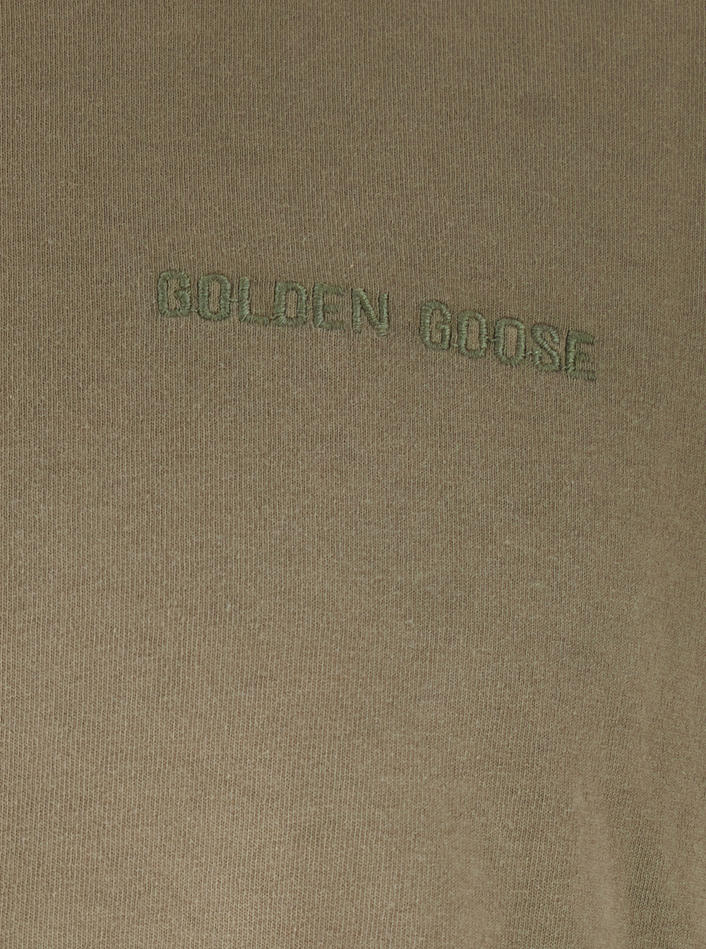 Golden Goose Men Brown Round Neck T-Shirt With Logo Lettering Embroidery On The Front In Cotton For Men