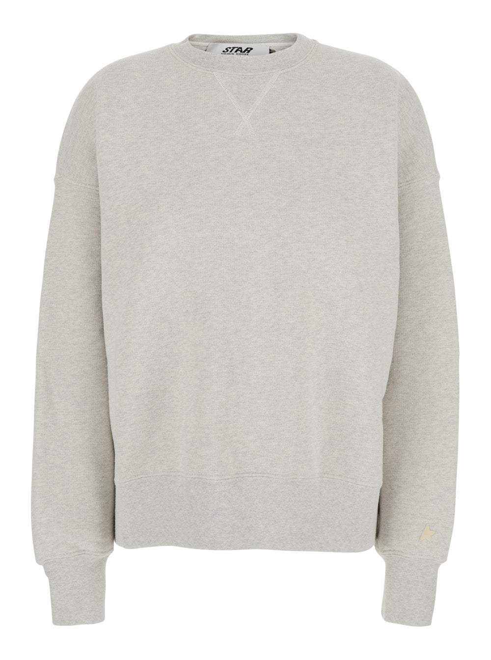 Golden Goose Women Gray Crewneck Sweatshirt With Glitter Logo Lettering On The Front In Cotton For Women