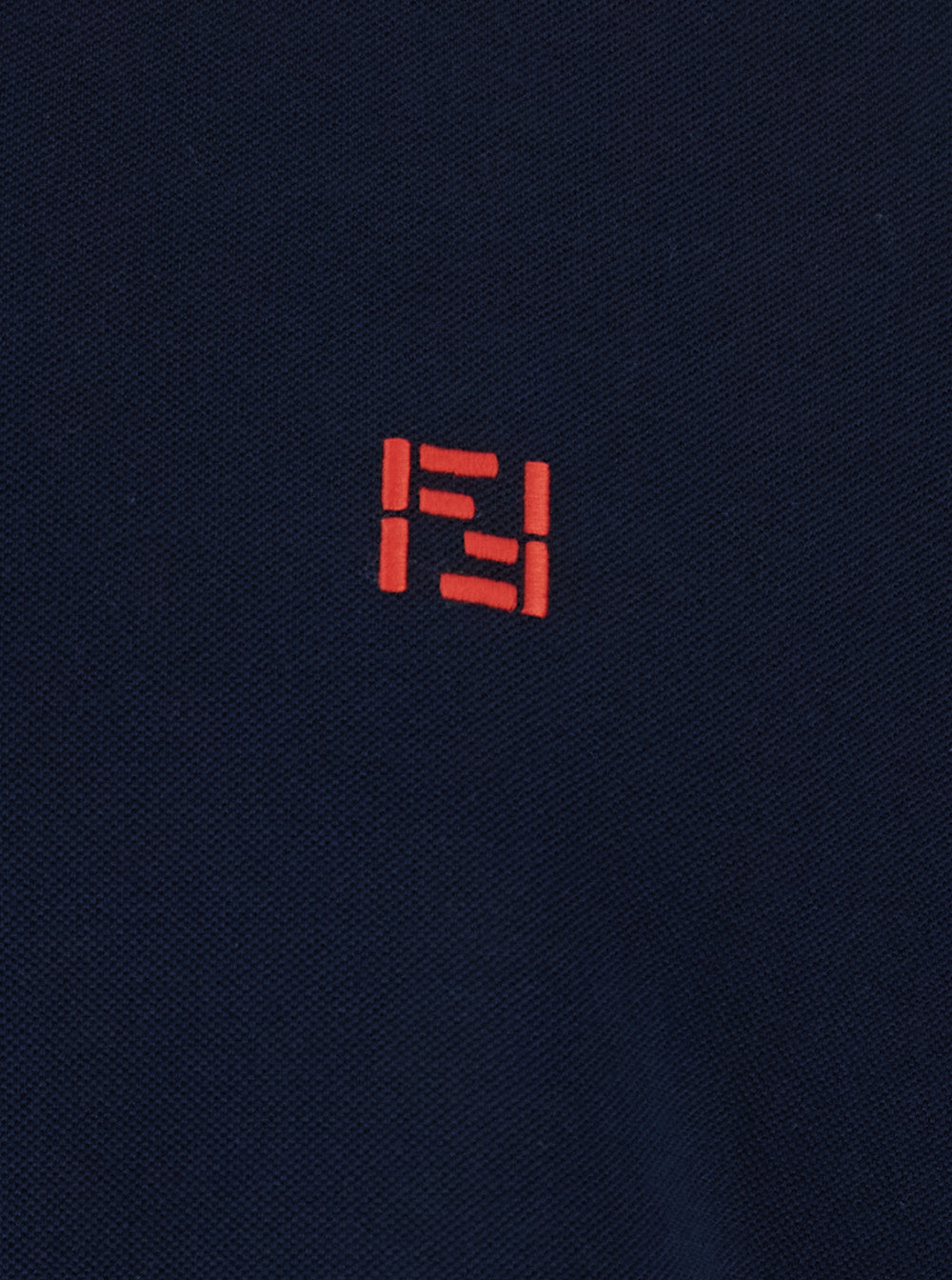 Fendi Men Blue Polo With Classic Collar And Logo On The Front In Cotton Men
