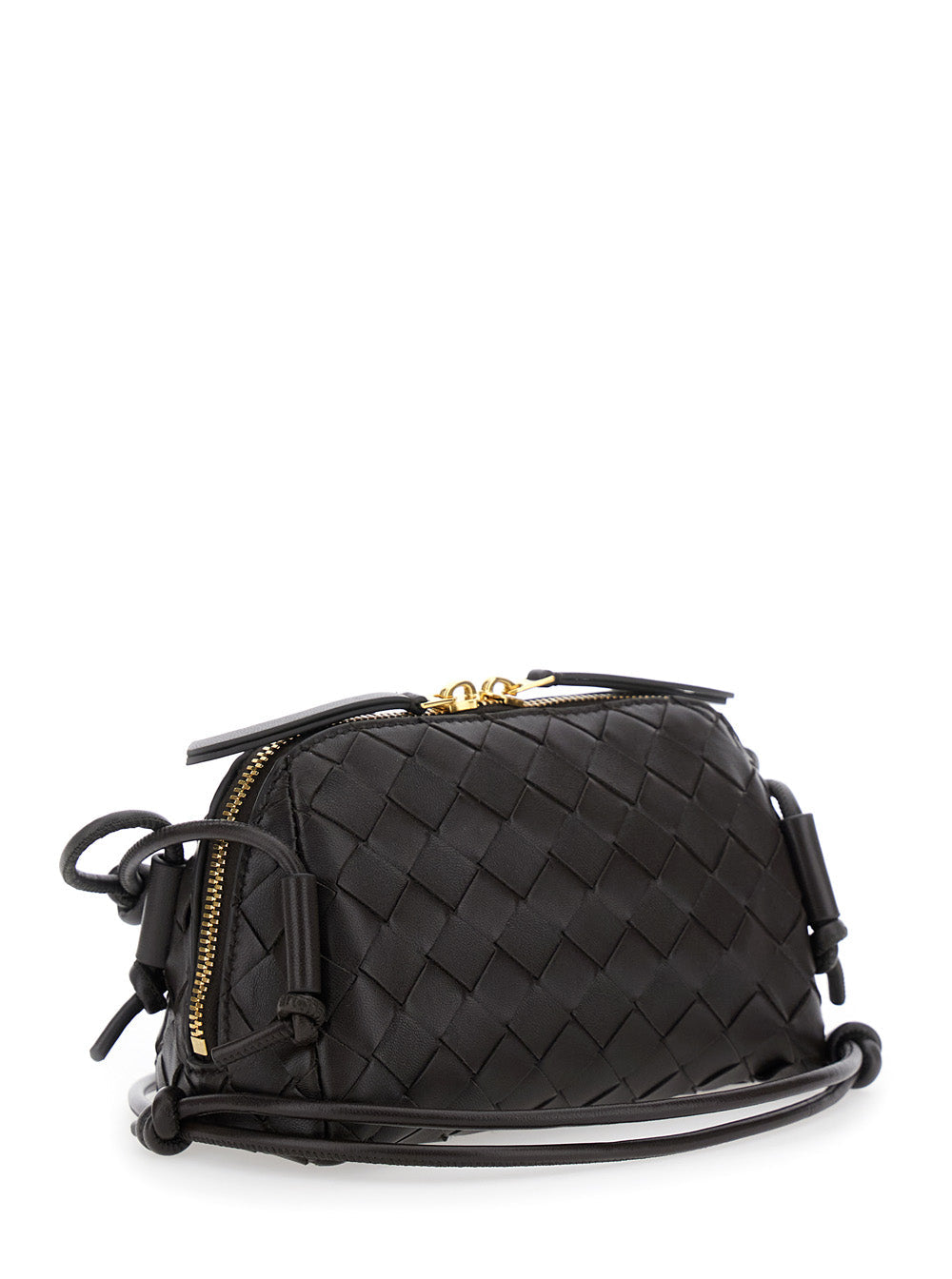 Bottega Veneta Women 'Concert' Brown Crossbody Bag With Adjustable Strap And Intreccio Motif In Suede For Women