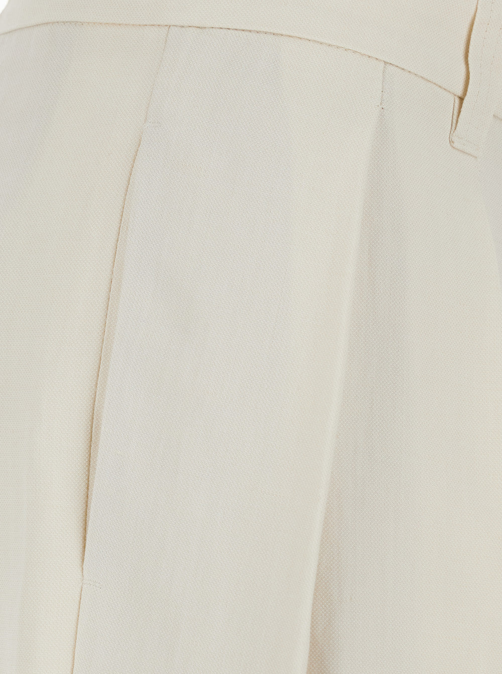 Brunello Cucinelli Women White Pants With Front Pleats And Wide Leg In Viscose And Linen Blend For Women