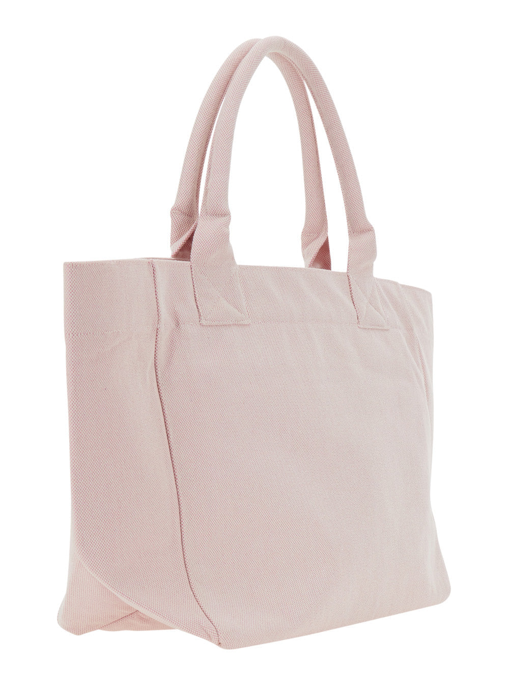 Ganni Women 'Trapeze Medium' Pink Tote Bag With Logo Lettering And Print On The Front In Cotton For Women