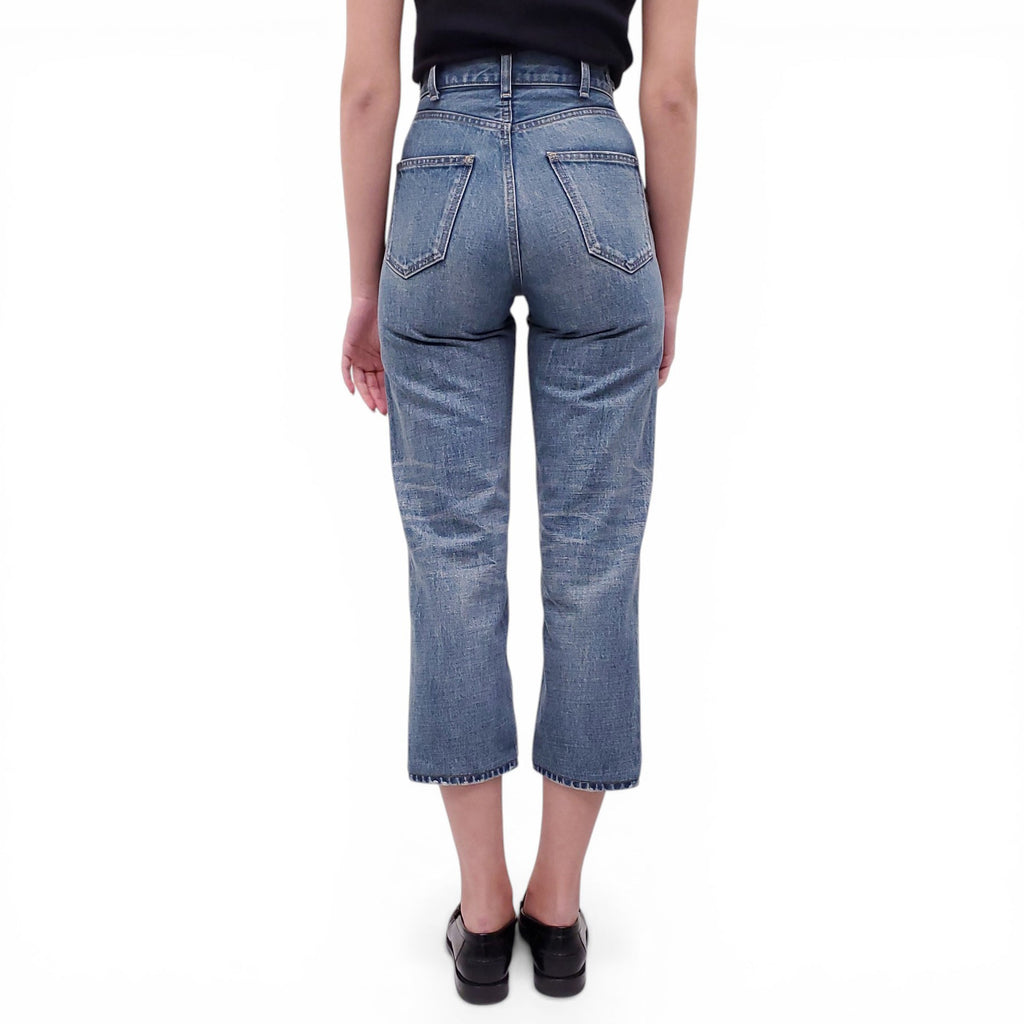 CELINE CROPPED STRAIGHT LEG TRIOMPHE JEANS - SIZE 24