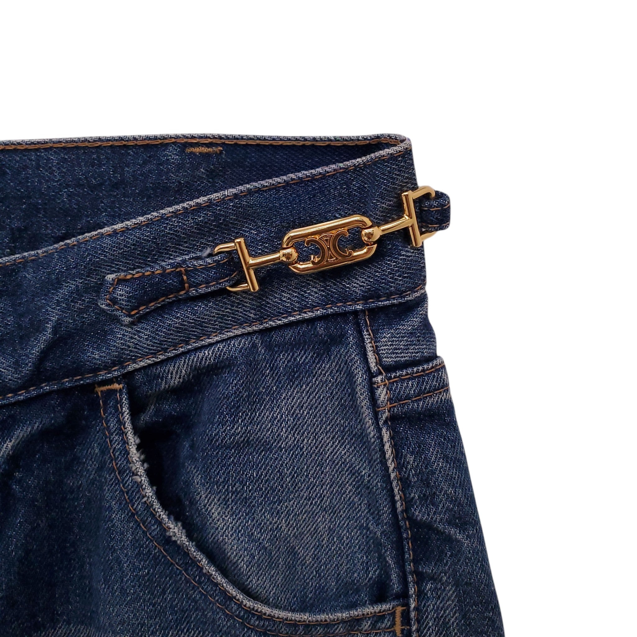 CELINE 'DYLAN FLARE' TRIOMPHE JEANS - SIZE 24