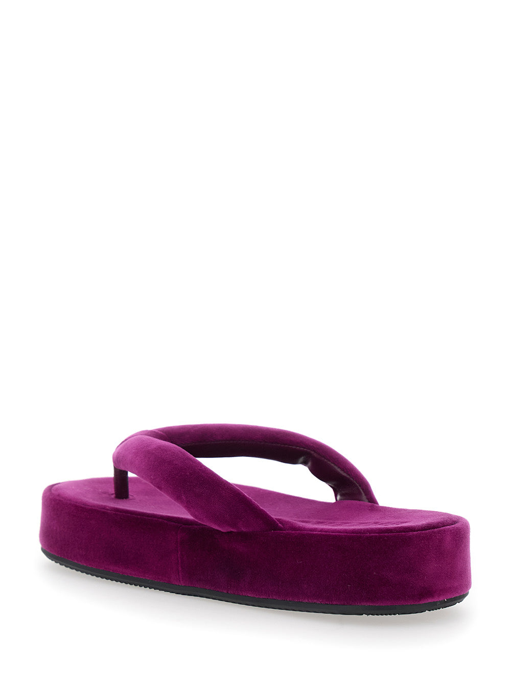 Balenciaga Women 'Jet Leg' Violet Sandals With Thong Design And Logo Lettering On The Strap In Cotton Blend For Women