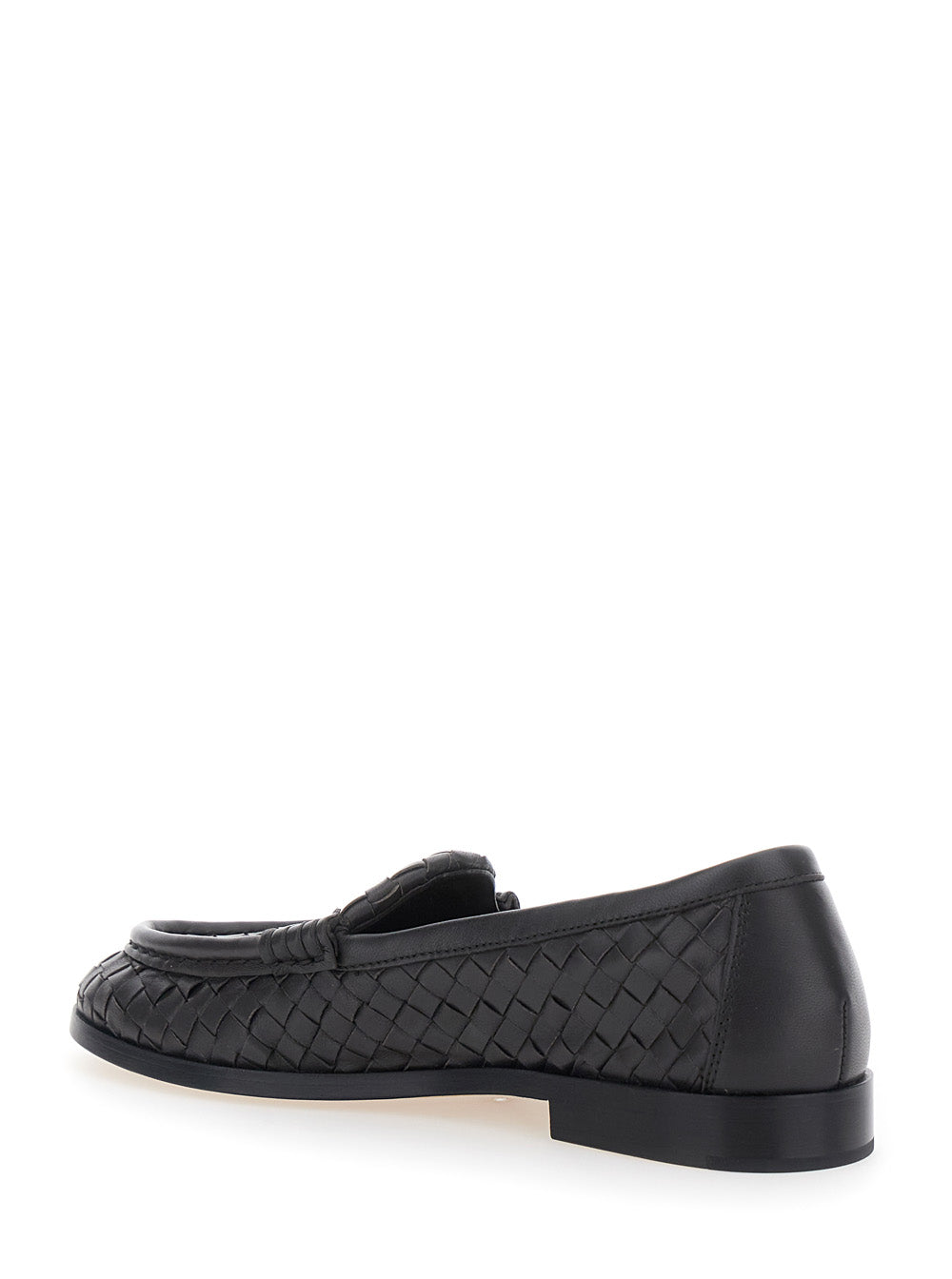 Bottega Veneta Women 'Silenzio' Brown Loafers With Rounded Toe And Intreccio Motif In Leather For Women