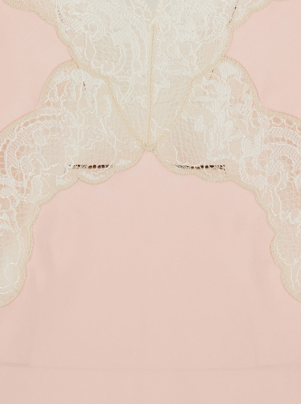 Forte_Forte Women Pink Long Slip Dress With Lace Decoration On The Front In Viscose For Women