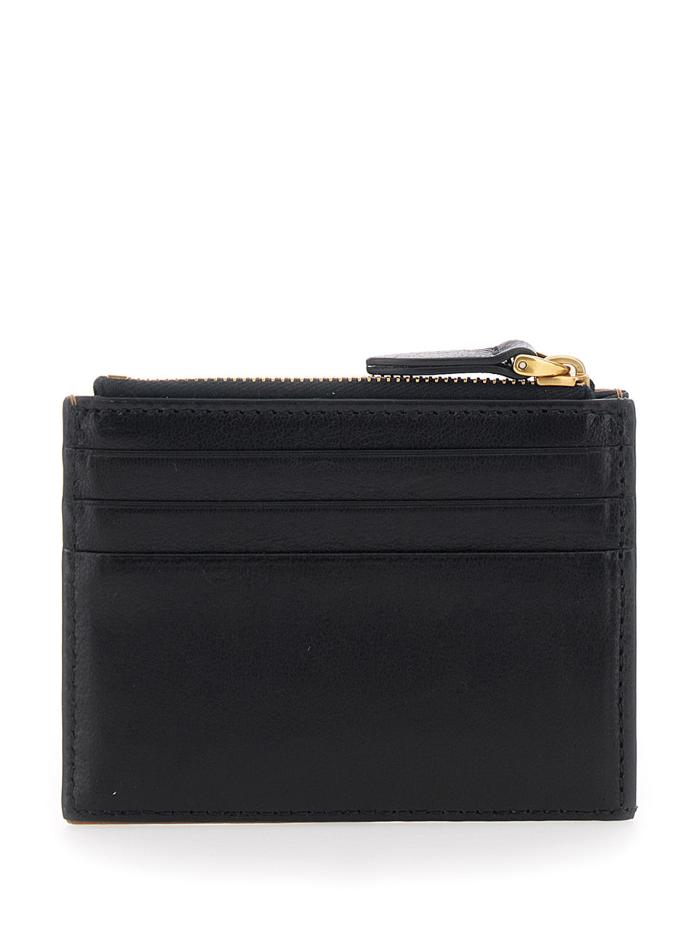 Valentino Garavani Men Brown Card Holder With Contrasting Maxi Vlogo On The Front And Coin Purse With Zip In Leather For Men