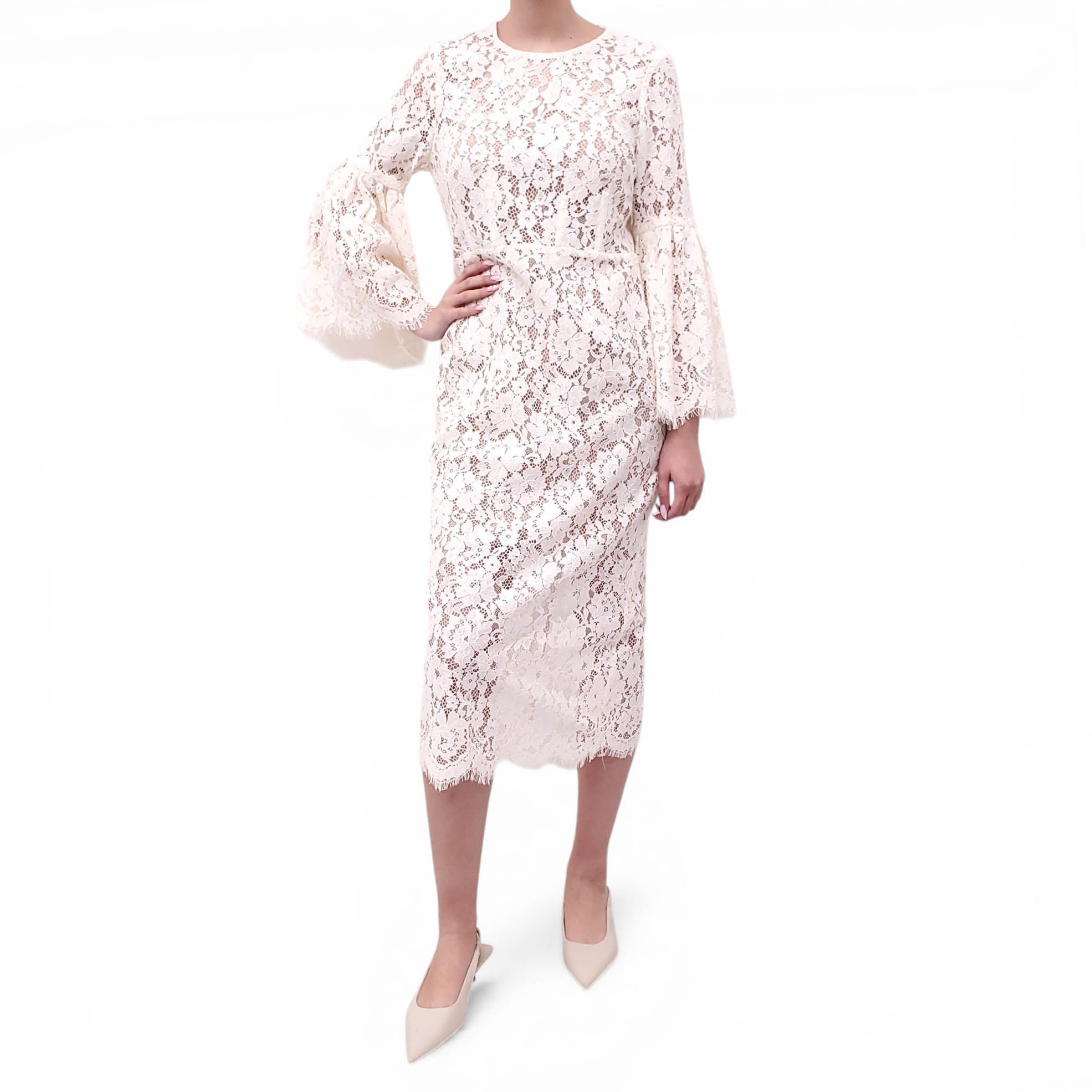 SELF-PORTRAIT WHITE LACE DRESS - SIZE US 10
