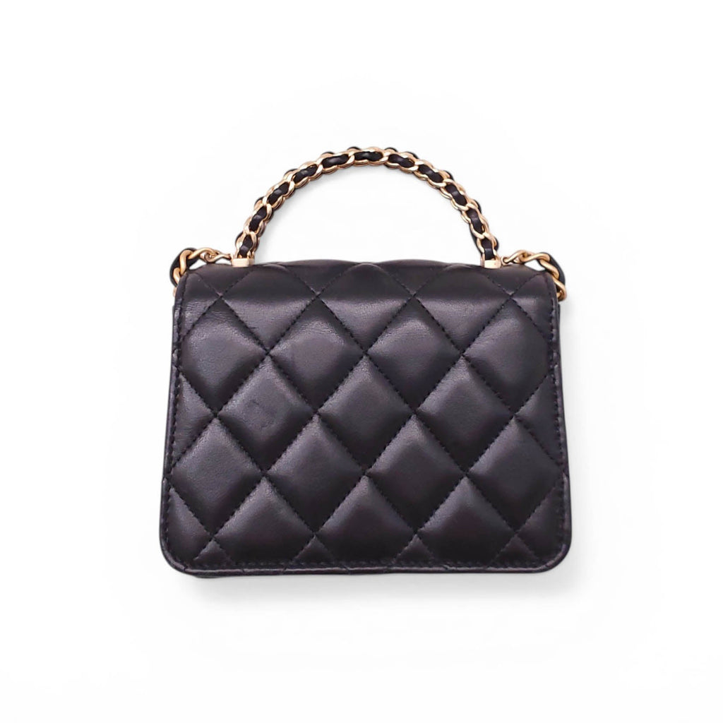 CHANEL MINI LEATHER CROSSBODY BAG WITH TOP HANDLE