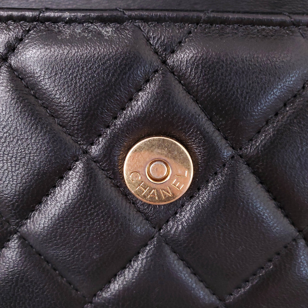 CHANEL MINI LEATHER CROSSBODY BAG WITH TOP HANDLE