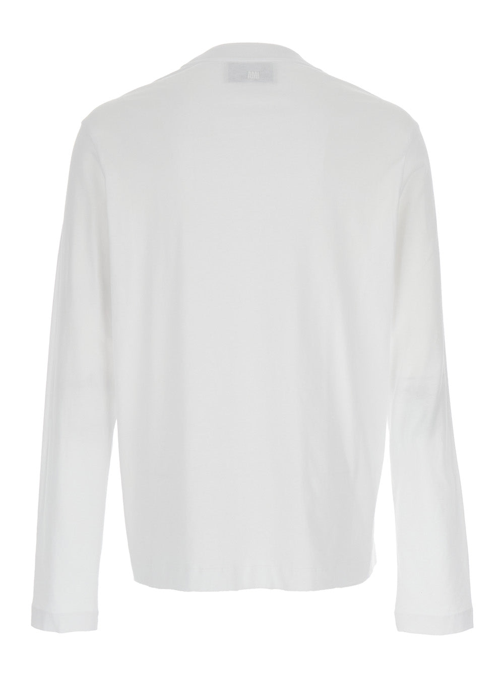 Ami Paris Men White Long-Sleeve T-Shirt With Logo On The Front In Cotton Man