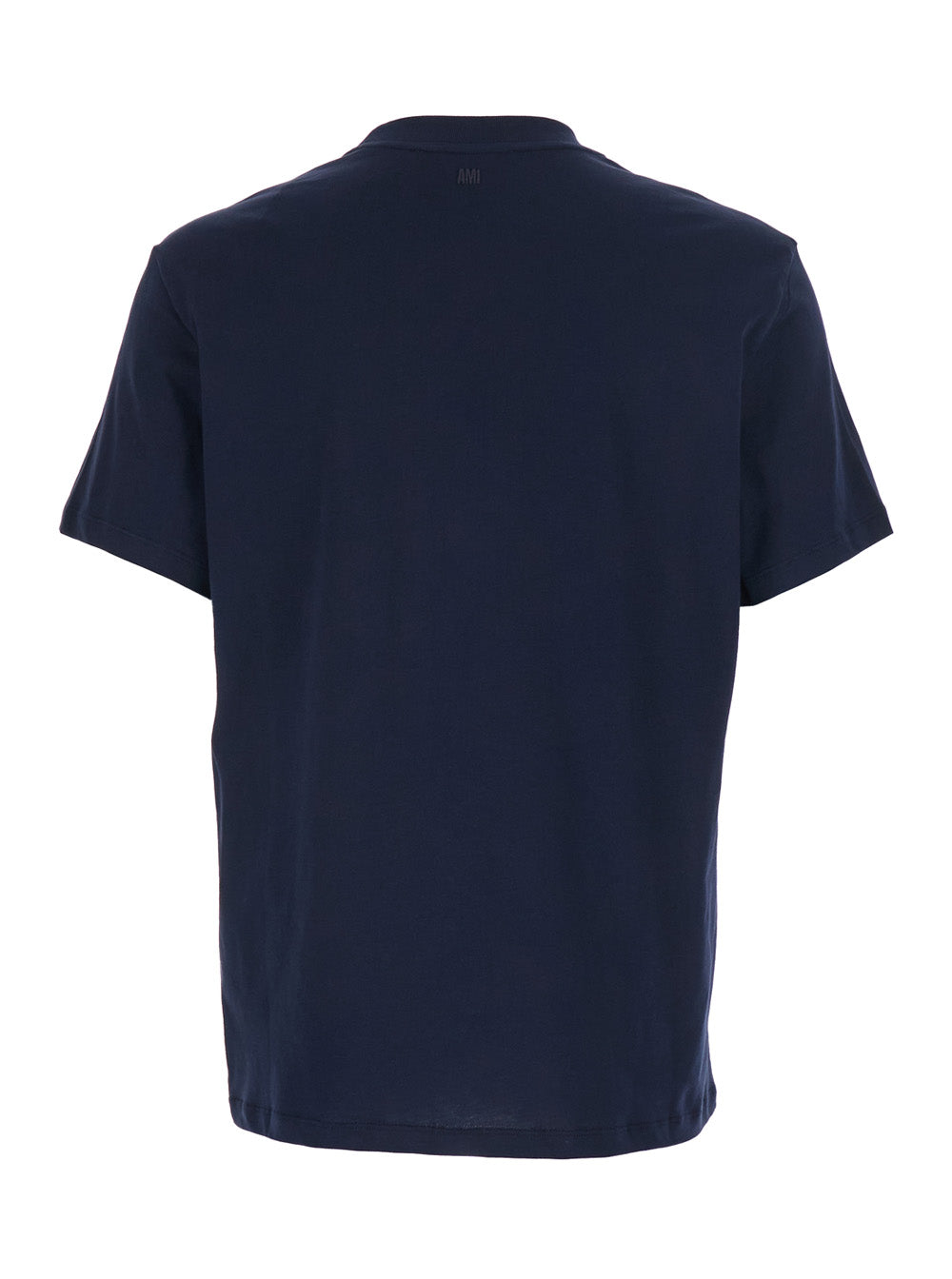 Ami Paris Men Crew Neck T-Shirt With Adc Embroidery On The Front In Blue Cotton For Men