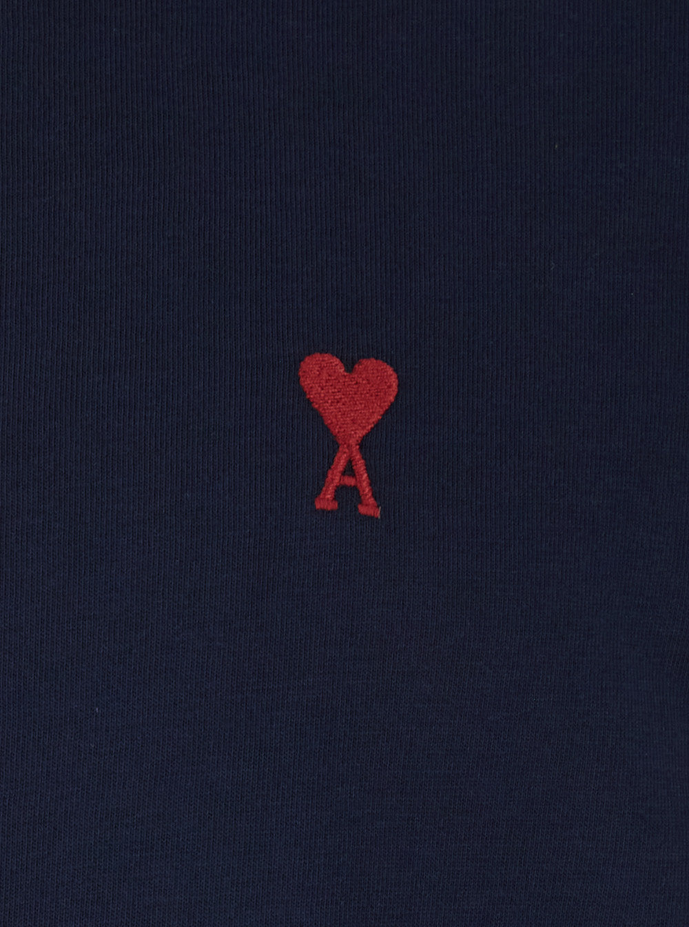Ami Paris Men Crew Neck T-Shirt With Adc Embroidery On The Front In Blue Cotton For Men