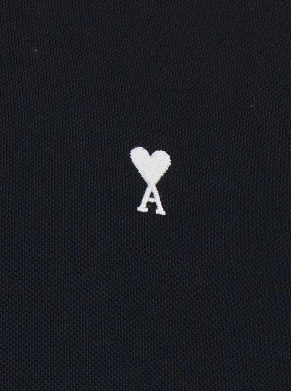Ami Paris Men Polo Shirt With Ami De Coeur Logo Embroidered On The Front In Black Cotton For Men