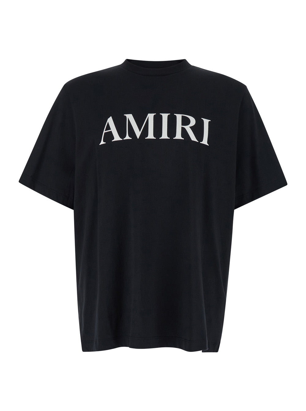 Amiri Men Black Crewneck T-Shirt With Logo Lettering Print On The Front In Cotton Man
