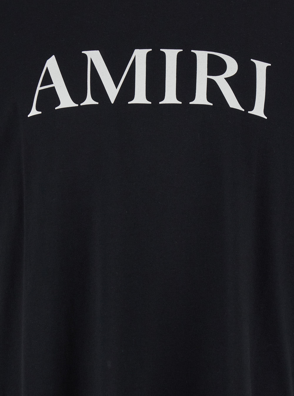Amiri Men Black Crewneck T-Shirt With Logo Lettering Print On The Front In Cotton Man