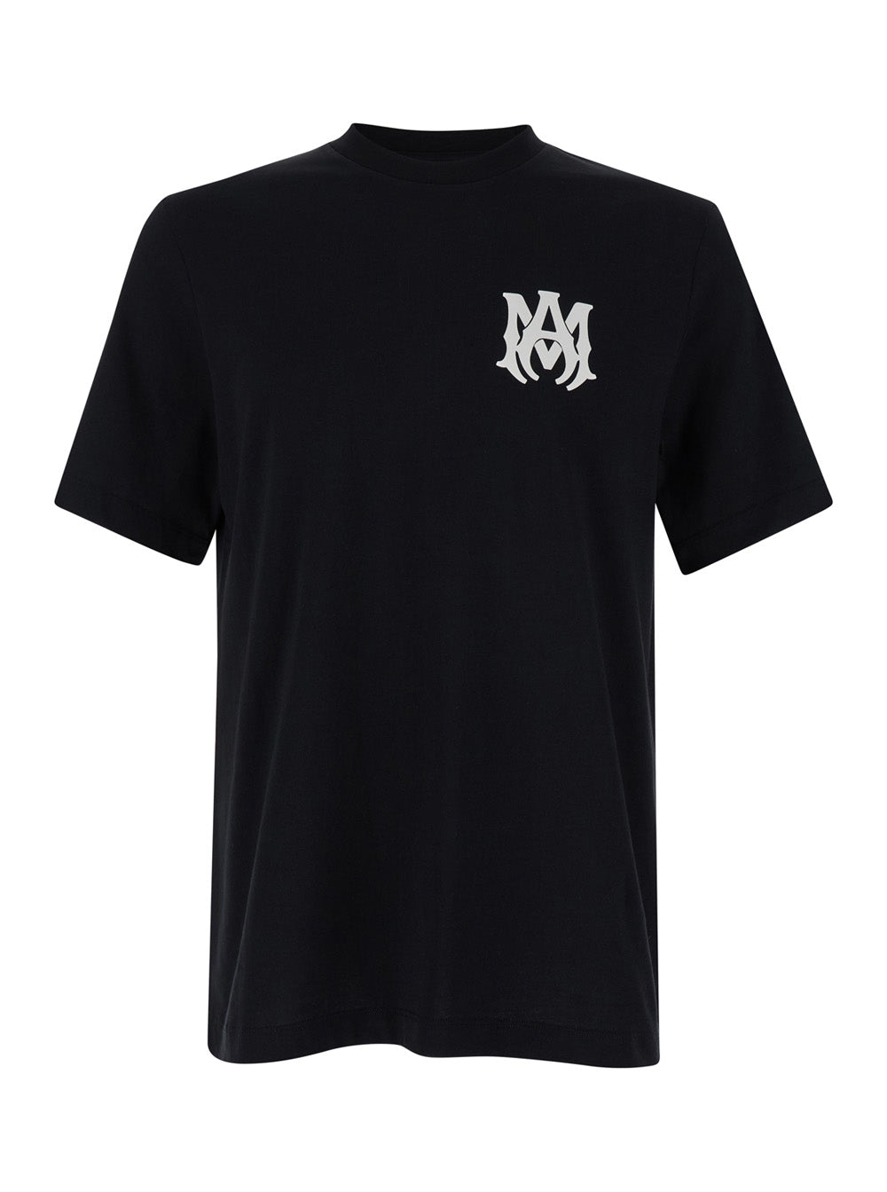 Amiri Men Black T-Shirt With Contrasting Monogram In Cotton Man