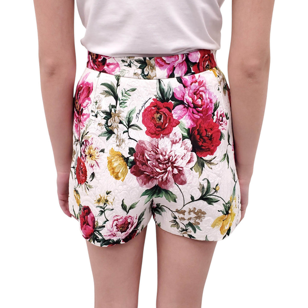 DOLCE & GABBANA FLORAL BROCADE SHORTS - SIZE 38